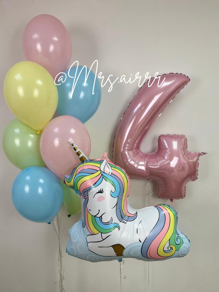 Набор «Единорог с шариками пастель»