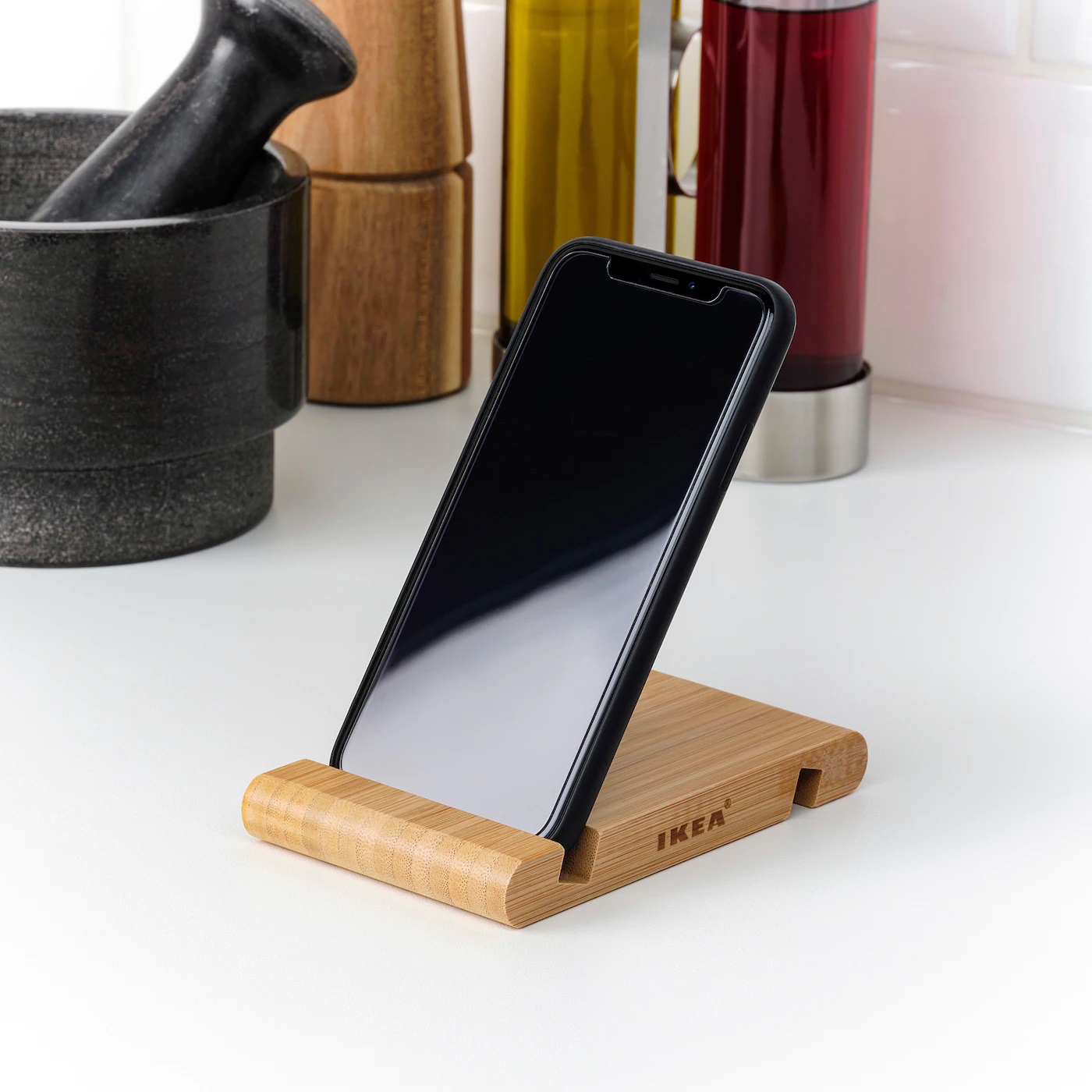 BERGENES IKEA БЕРГЕНЕС Подставка для смартфона/планшета, бамбук