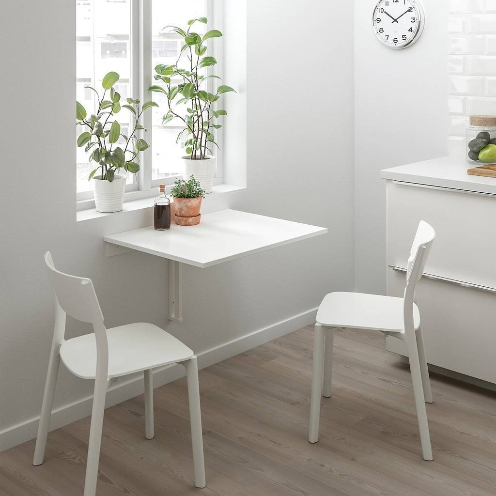 NORBERG IKEA НОРБЕРГ Стол откидной стенного крепежа, белый 74x60 см