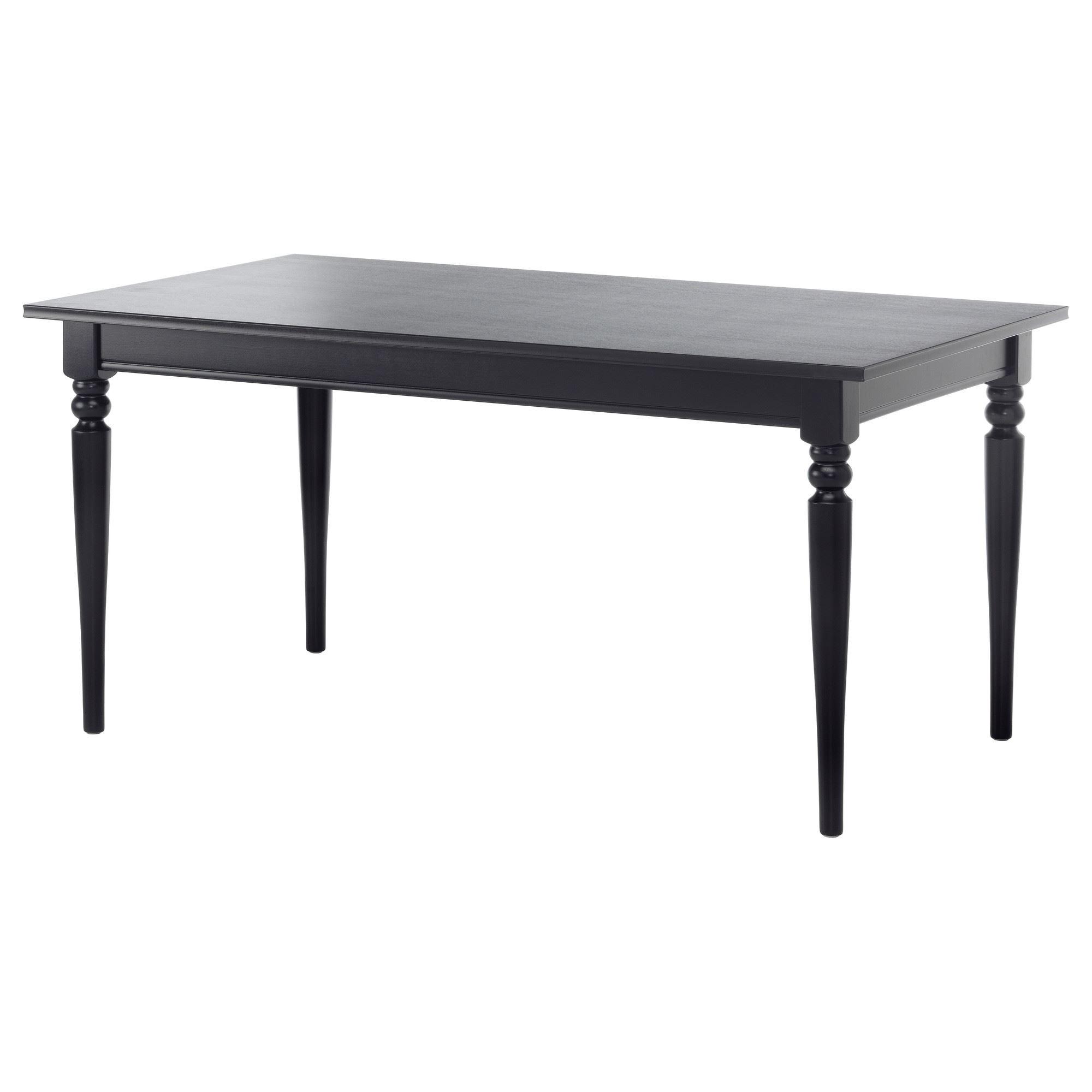 INGATORP IKEA ИНГАТОРП Раздвижной стол, черный 155/215x87 см