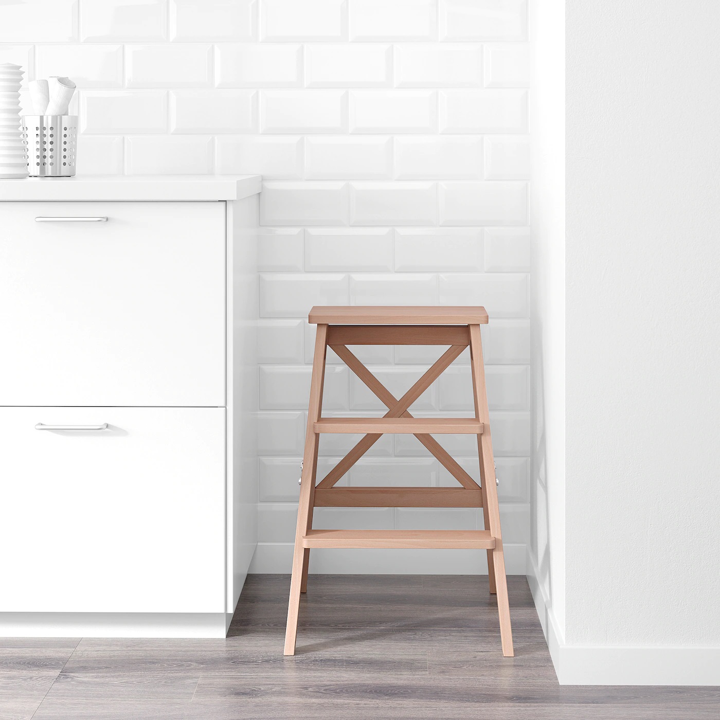 BEKVAM IKEA Стремянка, 3 ступеньки, бук 63 см