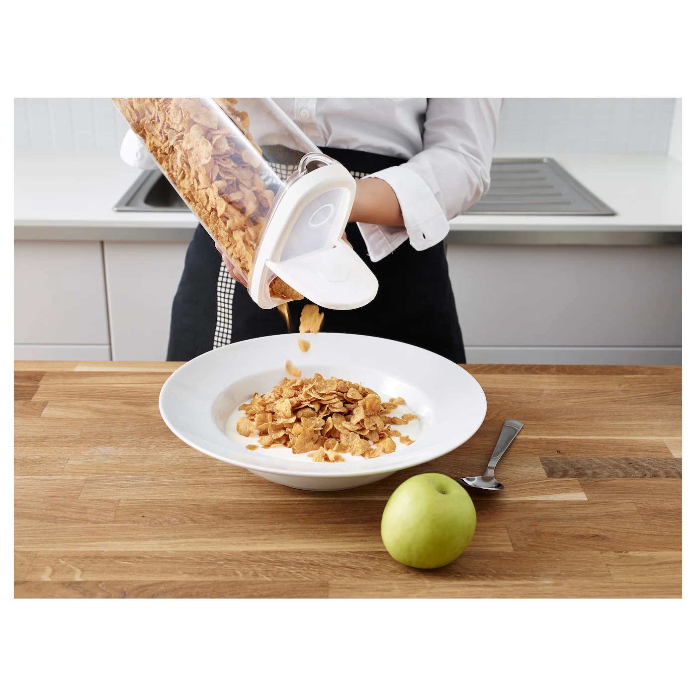 IKEA 365+ Контейнер для сухих продуктов, прозрачный/белый 2.3 л