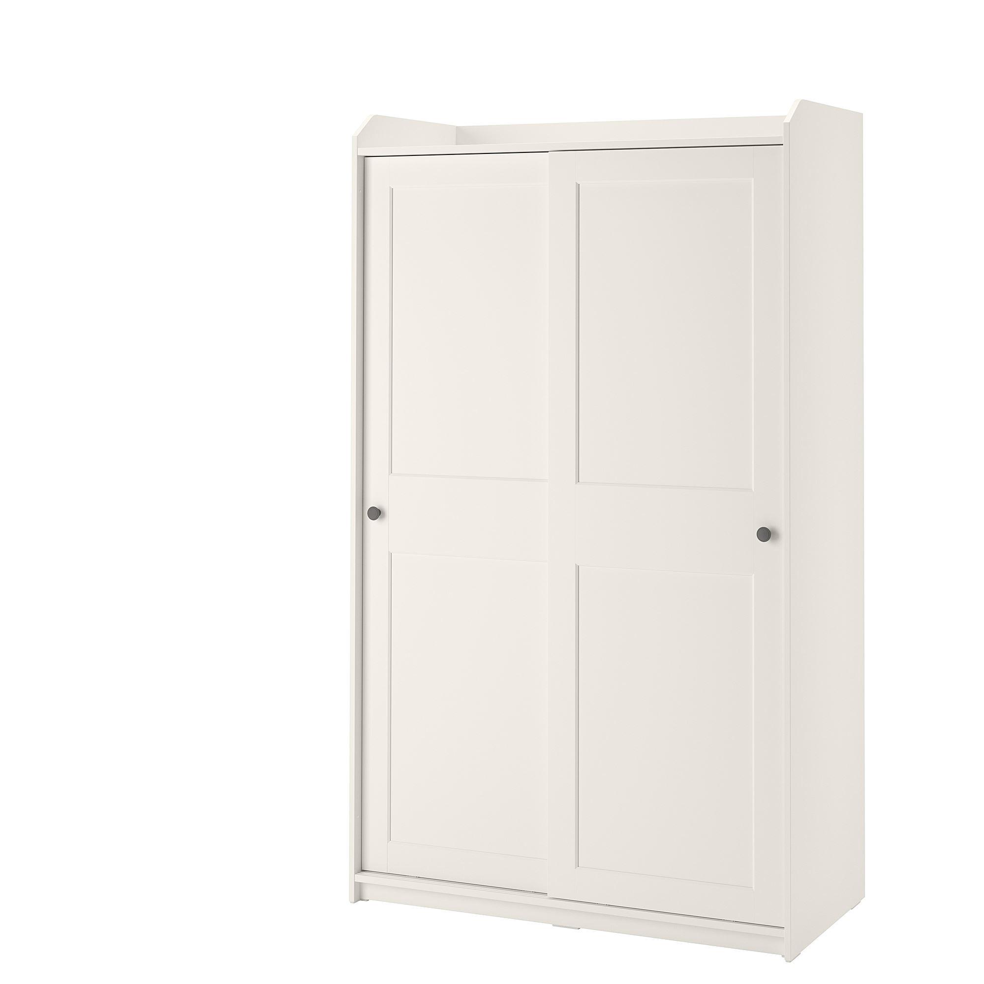 HAUGA IKEA ХАУГА Гардероб с раздвижными дверями, белый118x55x199 см
