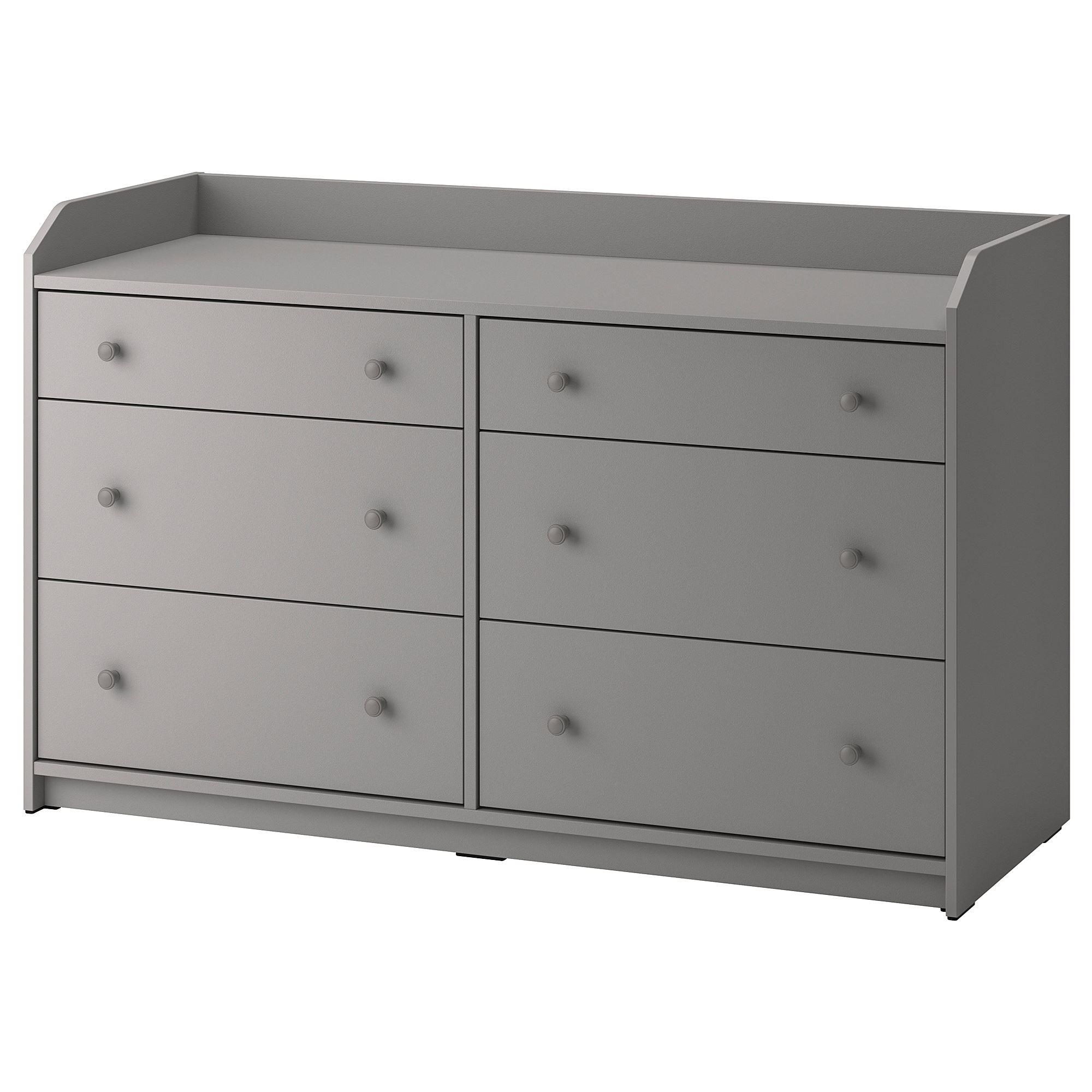 HAUGA IKEA ХАУГА Комод с 6 ящиками, серый138x84 см