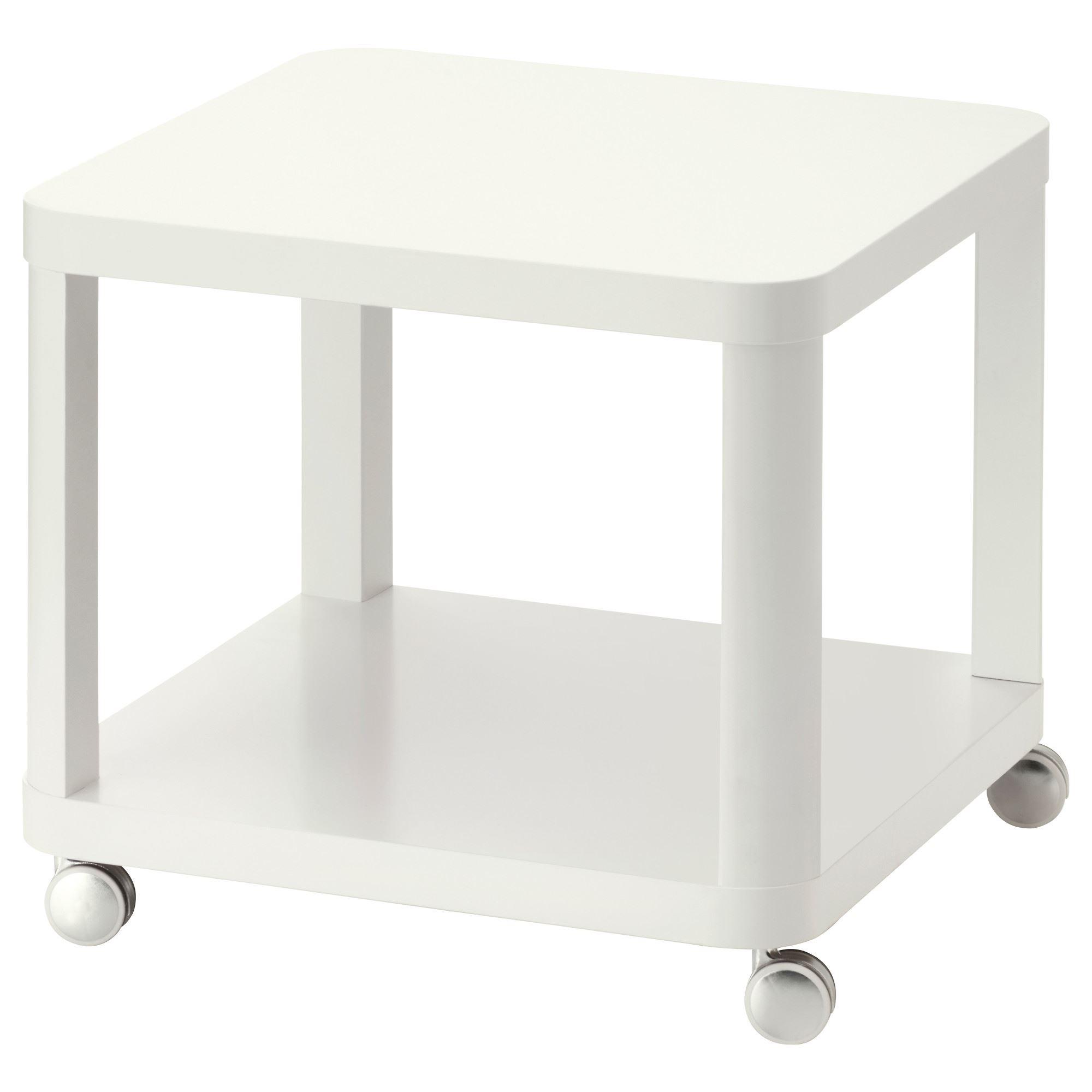 TINGBY IKEA Стол приставной на колесиках, белый 50x50 см