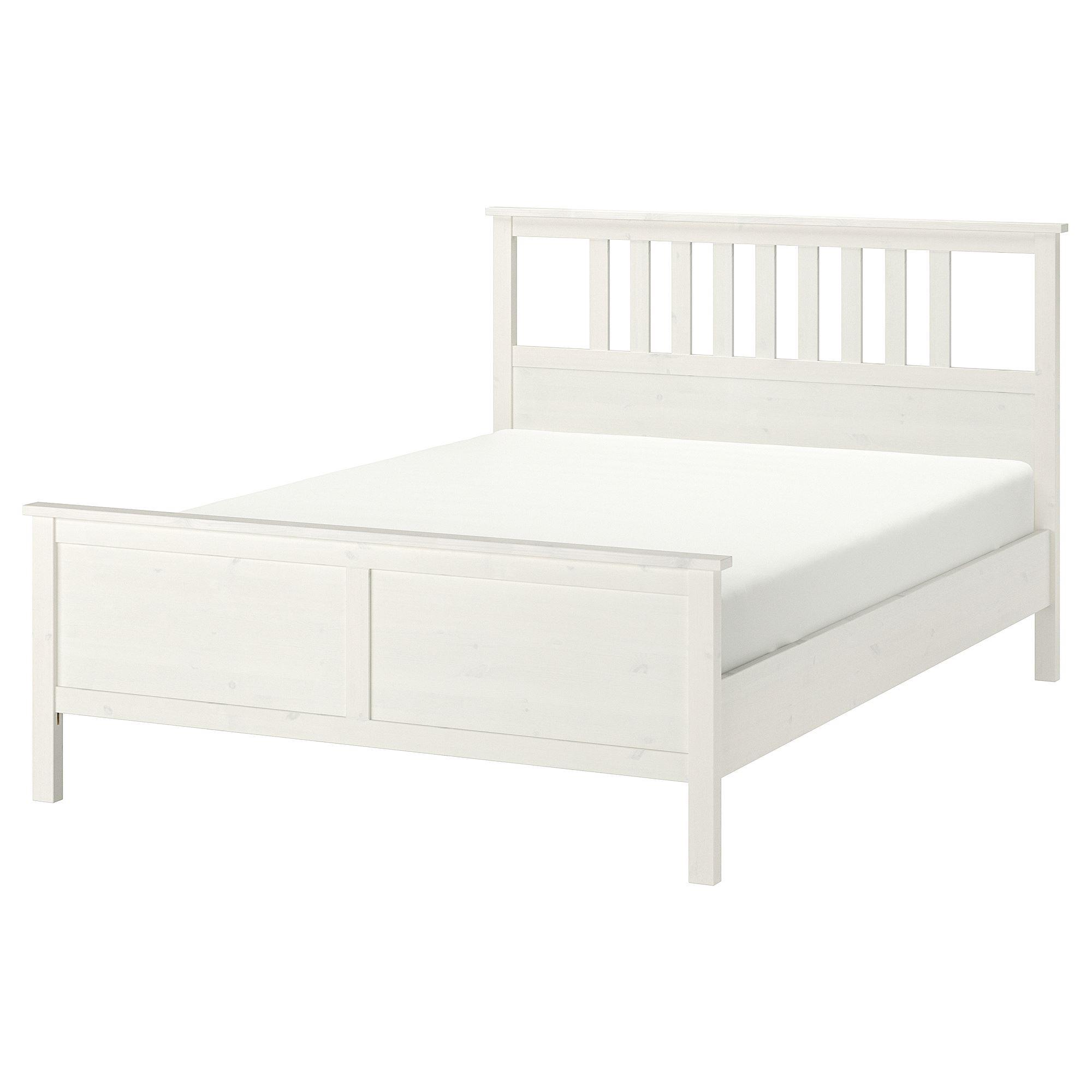 HEMNES IKEA Каркас кровати, белая морилка/Лурой 160x200 см