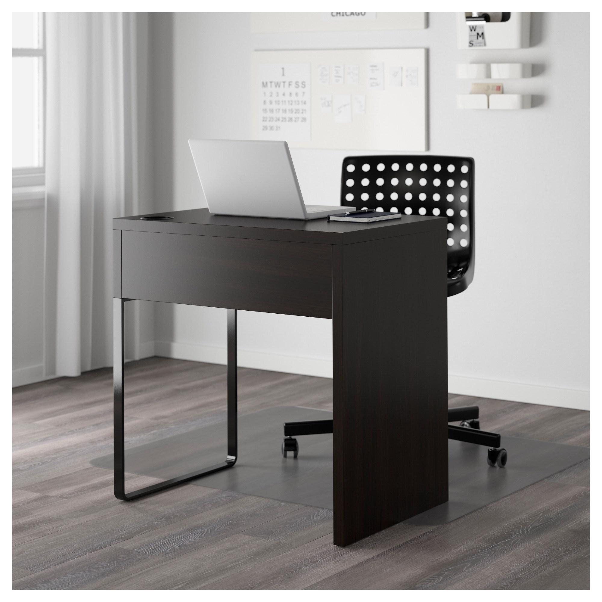 MICKE IKEA МИККЕ Письменный стол, черно-коричневый 73x50 см