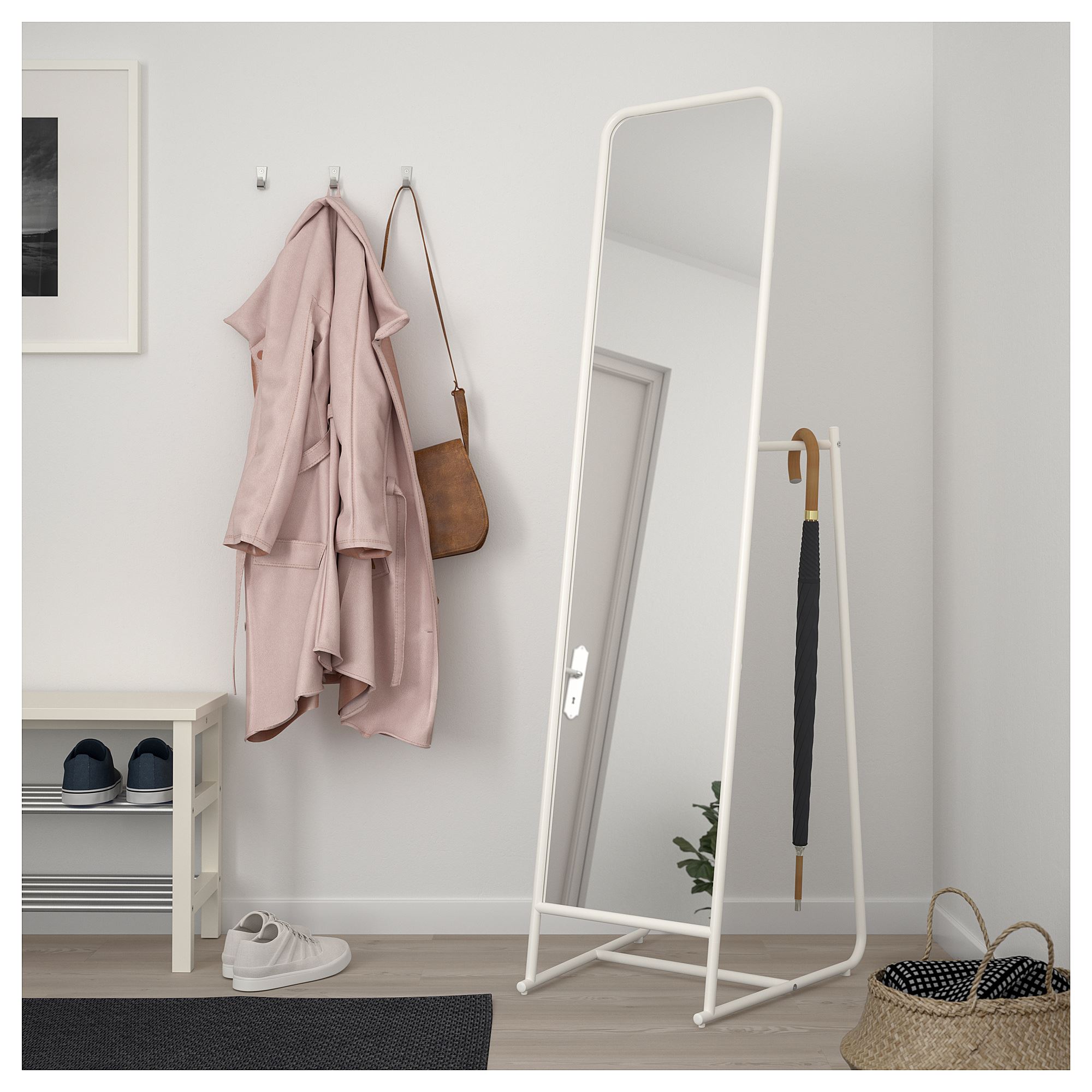 KNAPPER IKEA КНАППЕР Зеркало напольное, белый 48x160 см