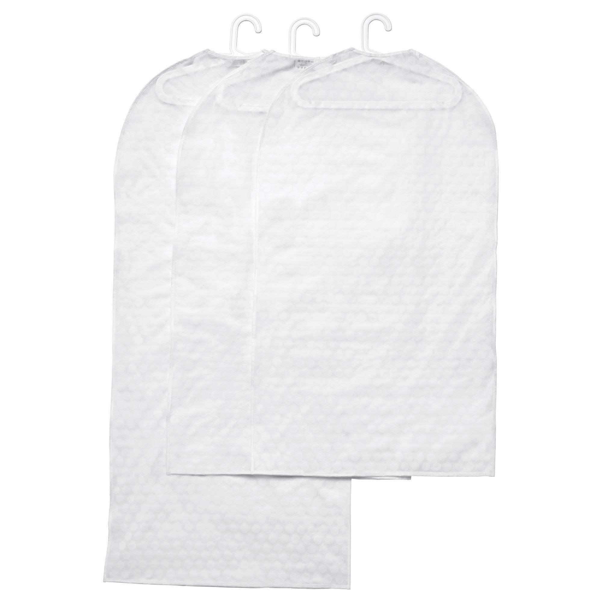 PLURING IKEA ПЛУРИГ Чехол для одежды, 3 штуки, прозрачный белый
