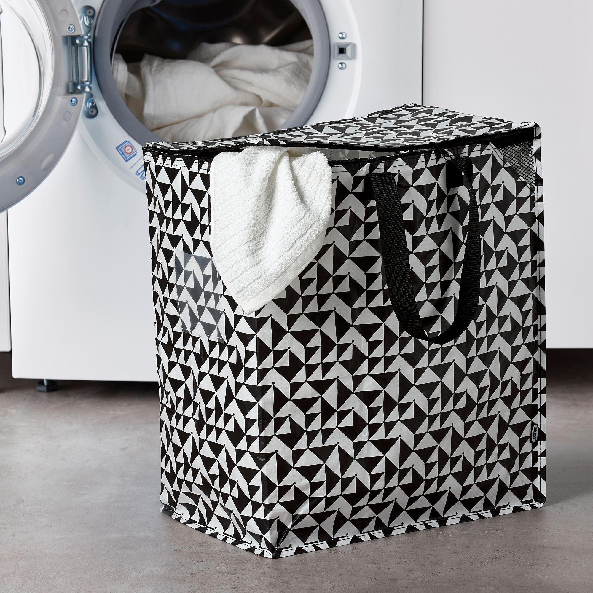 KNALLA IKEA КНЭЛЛА Сумка, черный/белый40x25x47 см/47 л