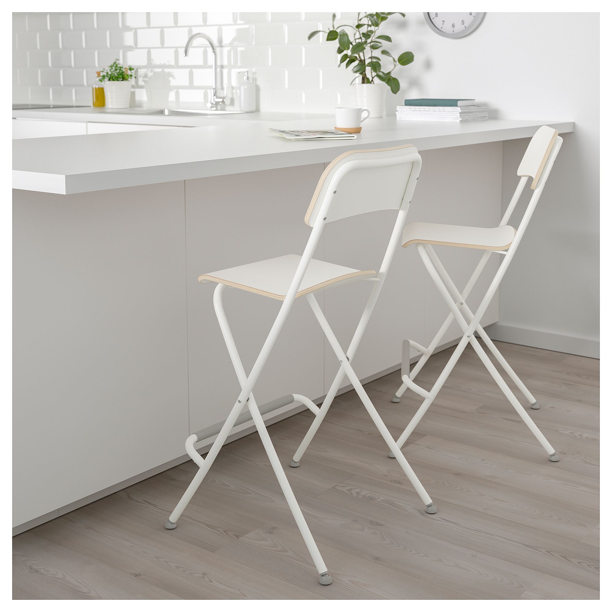 FRANKLIN IKEA ФРАНКЛИН Стул барный, складной, белый/белый 63 см