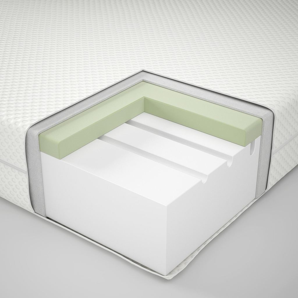 ABYGDA IKEA Пенополиуретановый матрас, жесткий/белый 160x200 см