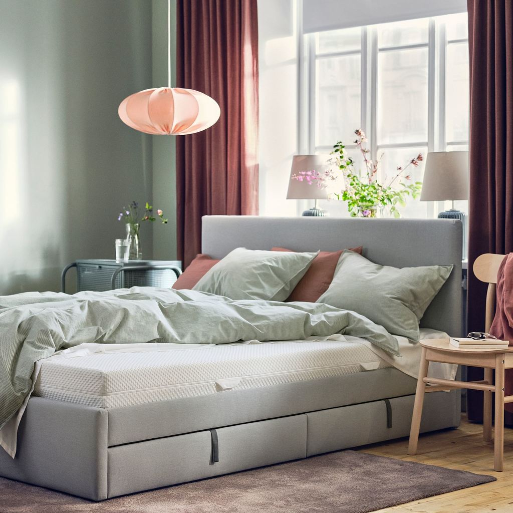 ABYGDA IKEA Пенополиуретановый матрас, жесткий/белый 160x200 см