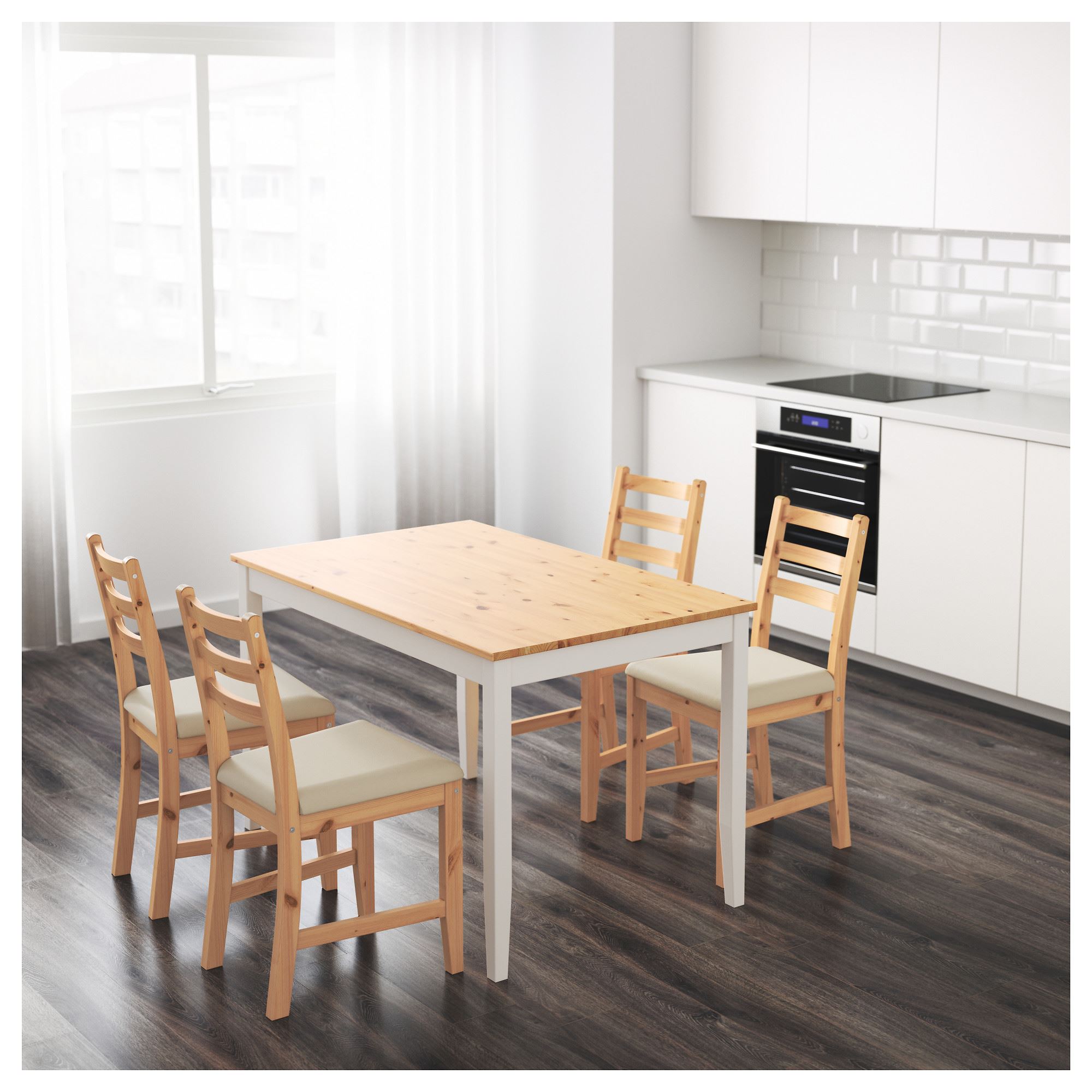 LERHAMN IKEA Стол, 118x74 см, светлая морилка антик/белая морилка  (ТОВАР ВЫШЕЛ ИЗ АССОРТИМЕНТА)