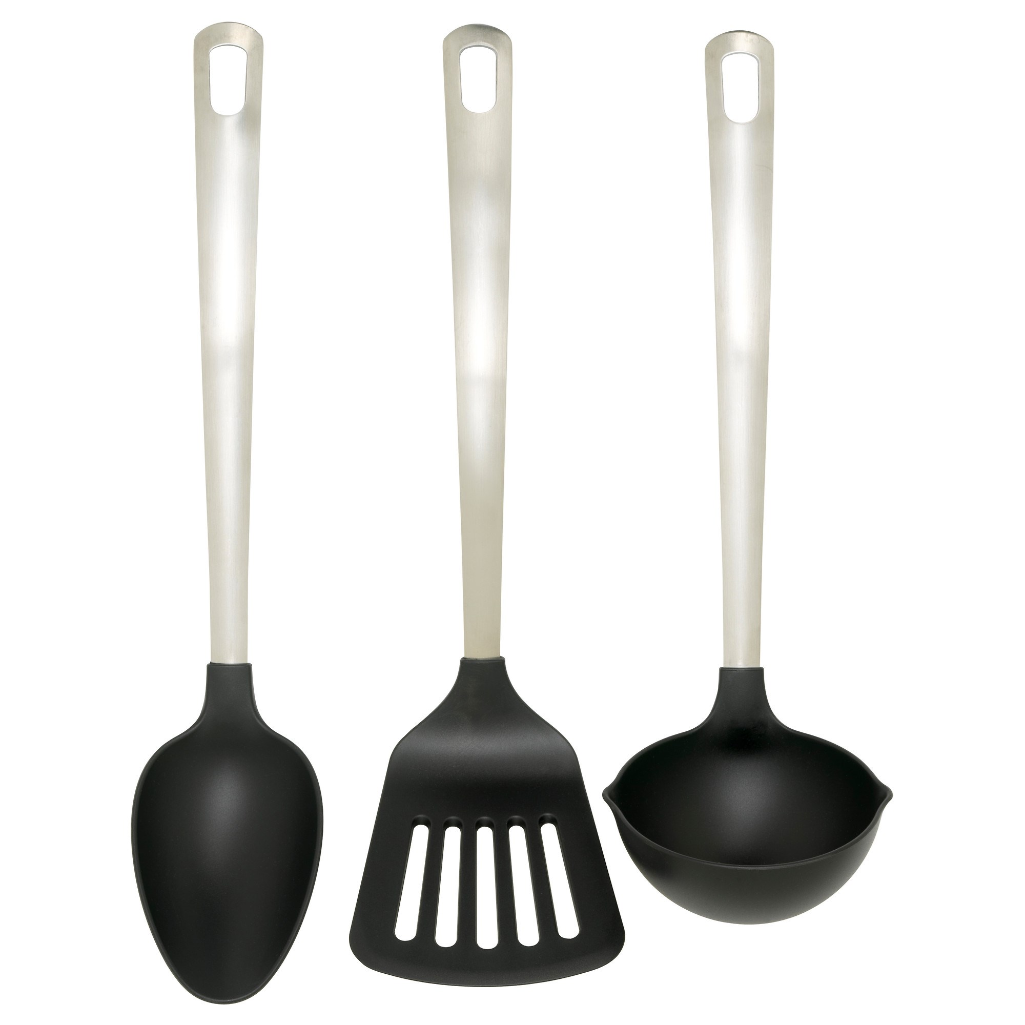 DIREKT IKEA ДИРЕКТ Кухонные приборы, 3 предм, черный/нержавеющ сталь