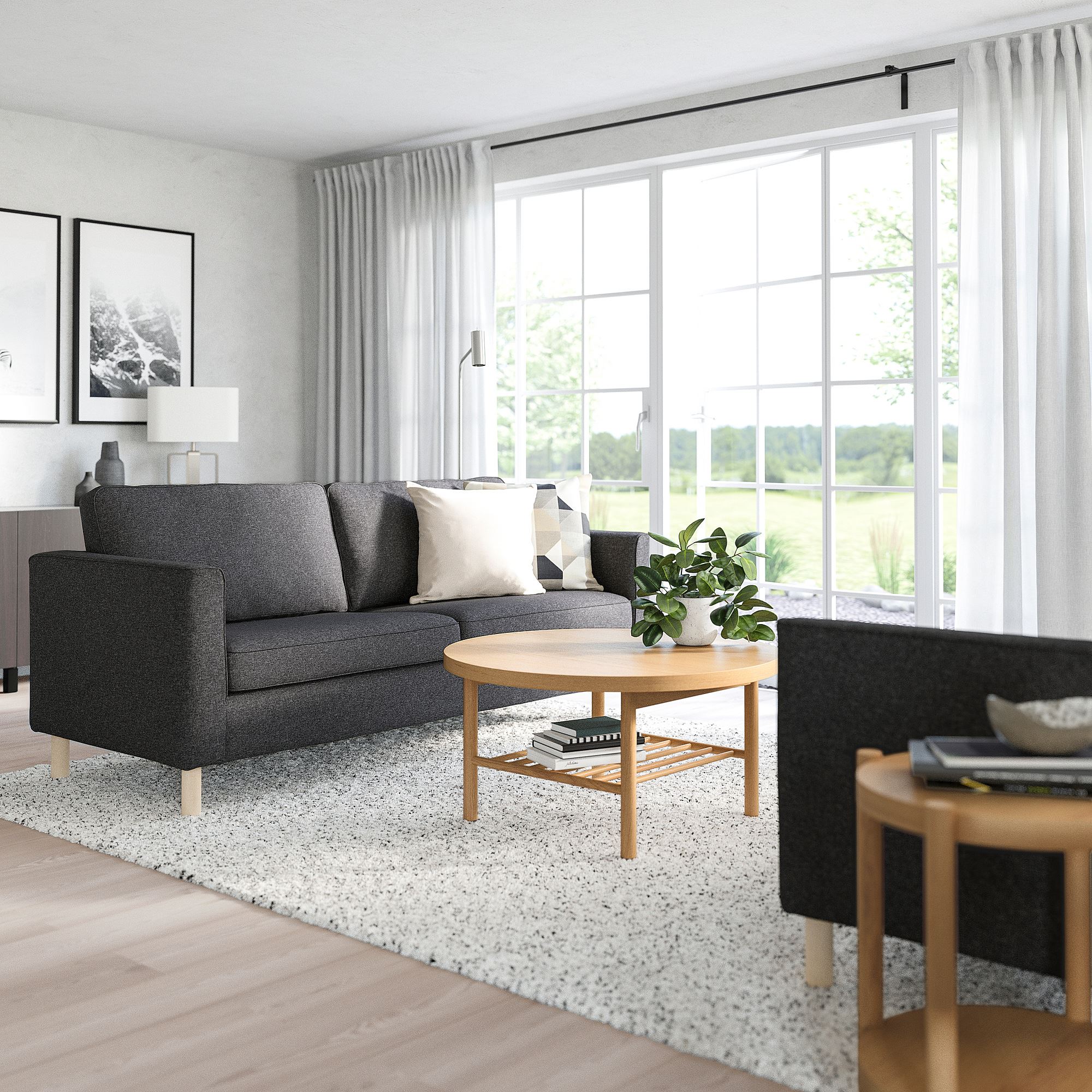 PARUP IKEA 3-местный диван, Gunnared темно-серый