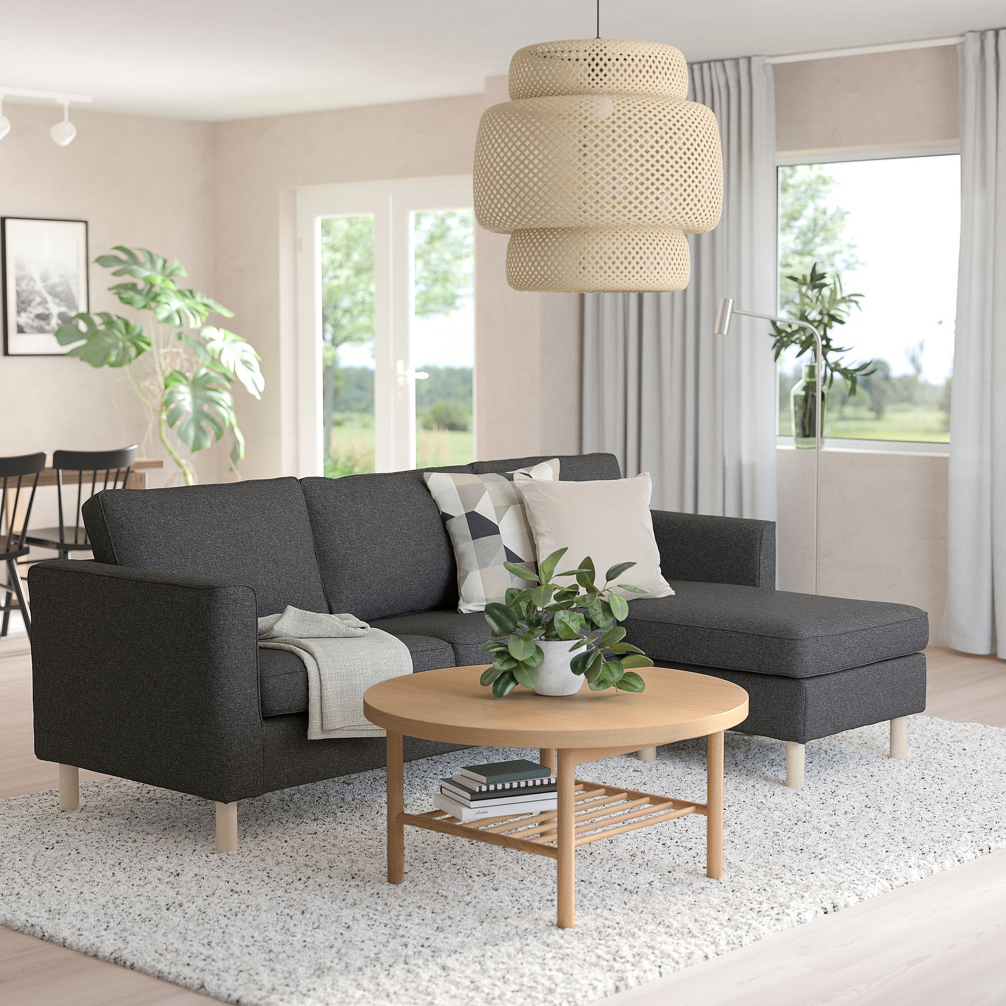 PARUP IKEA 3-местный диван с козеткой, Vissle серый
