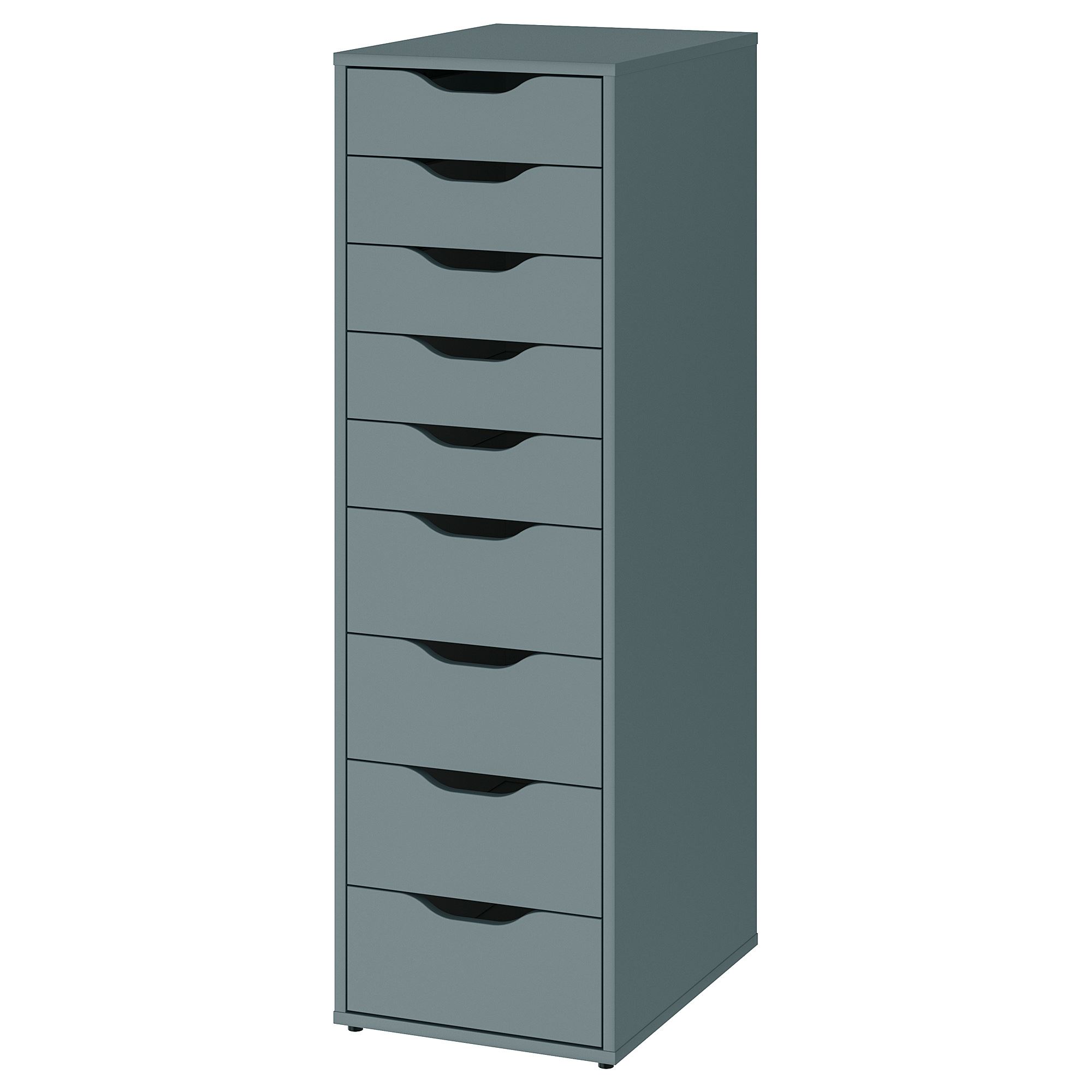 ALEX IKEA АЛЕКС Тумба с ящиками, серо-бирюзовый, 36x116 см