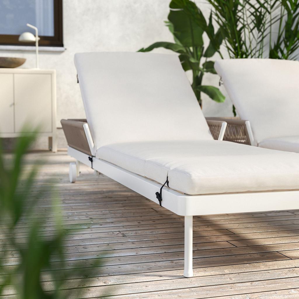 SEGERON IKEA Шезлонг, белый/бежевый