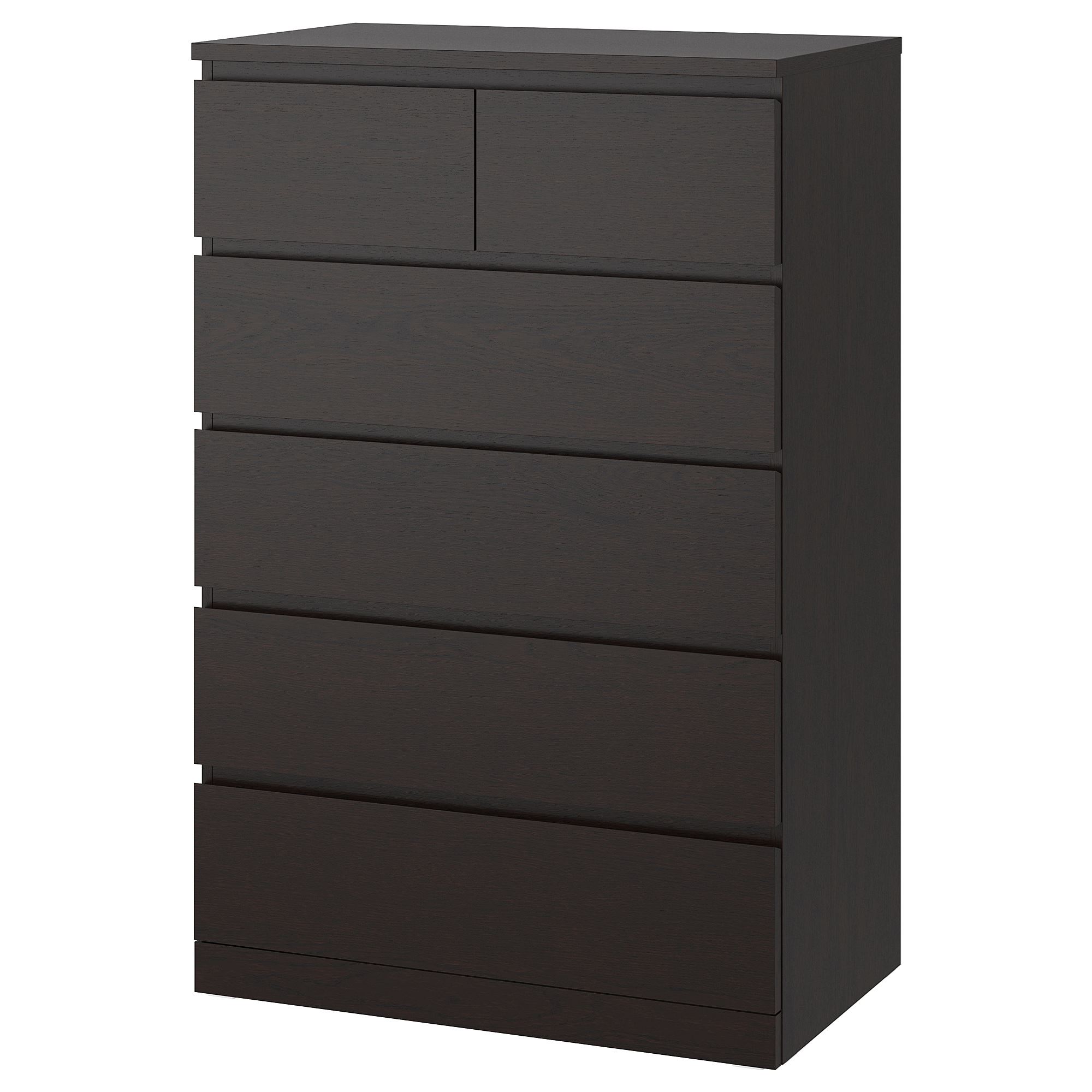 MALM IKEA Комод с 6 ящиками, 80x123 см, черно-коричневый