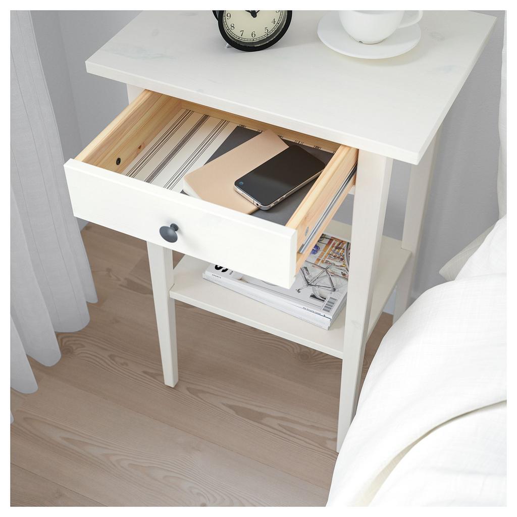 HEMNES IKEA Тумба прикроватная, 46x35 см, белая морилка