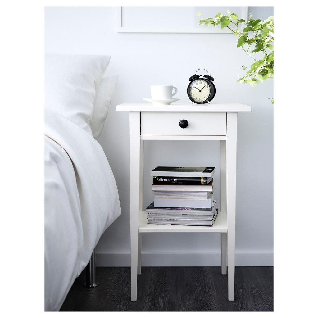 HEMNES IKEA Тумба прикроватная, 46x35 см, белая морилка