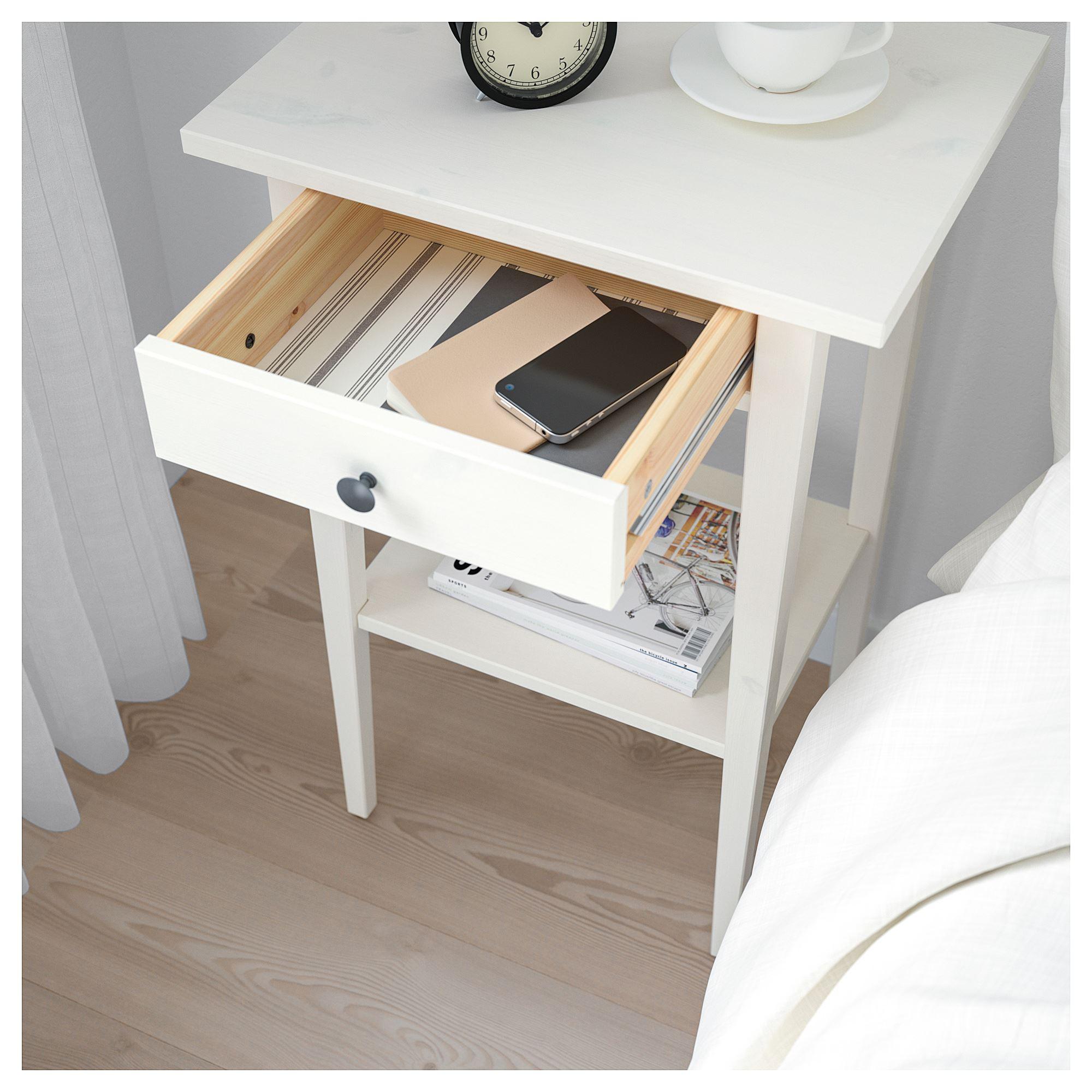 HEMNES IKEA Тумба прикроватная, 46x35 см, белая морилка