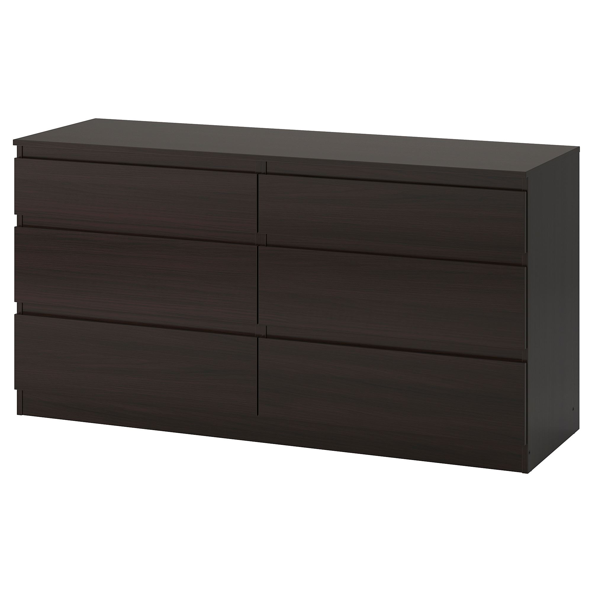KULLEN IKEA Комод с 6 ящиками, 140x72 см, черно-коричневый