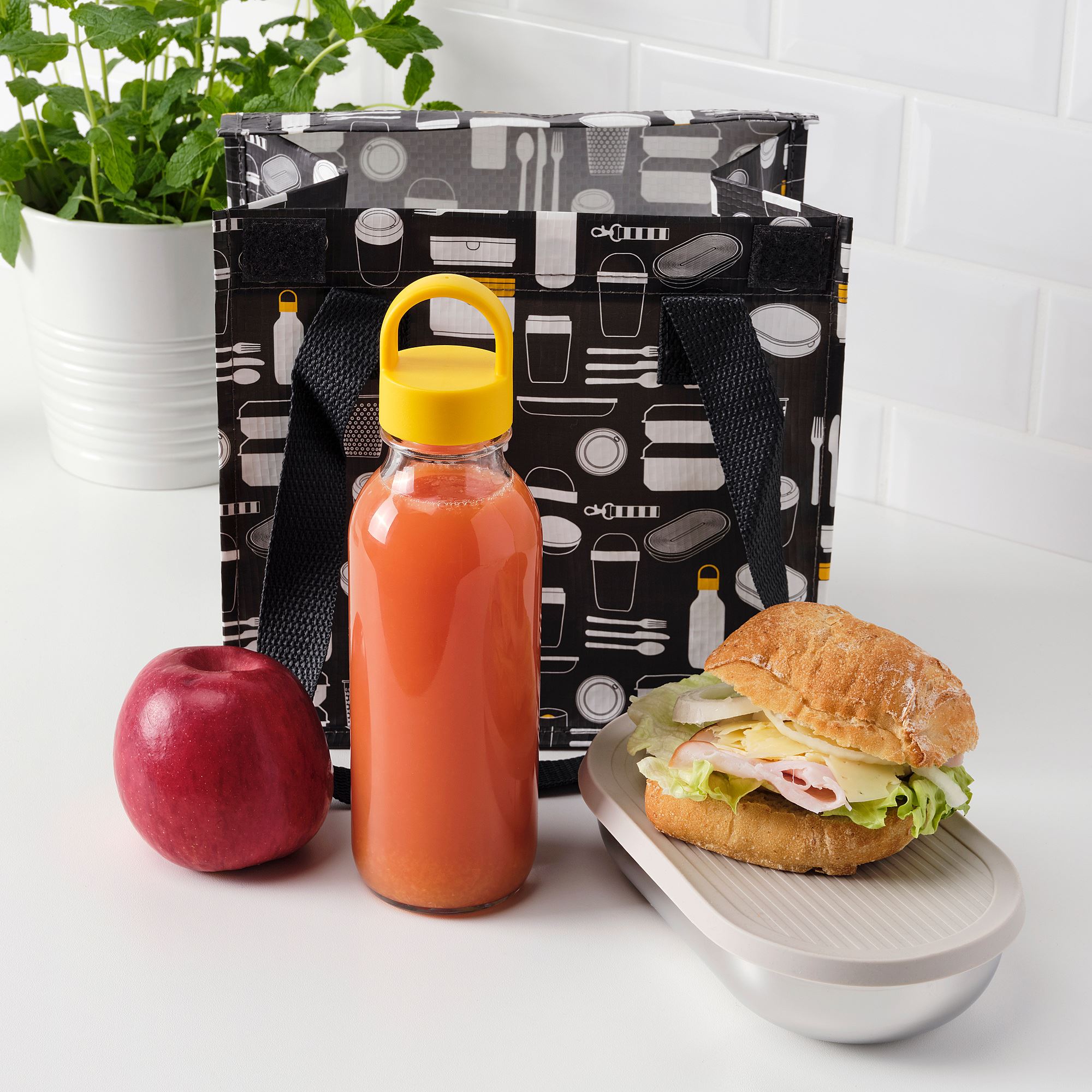 FORMSKON IKEA Бутылка для воды, 0.5 л, прозрачное стекло/желтый