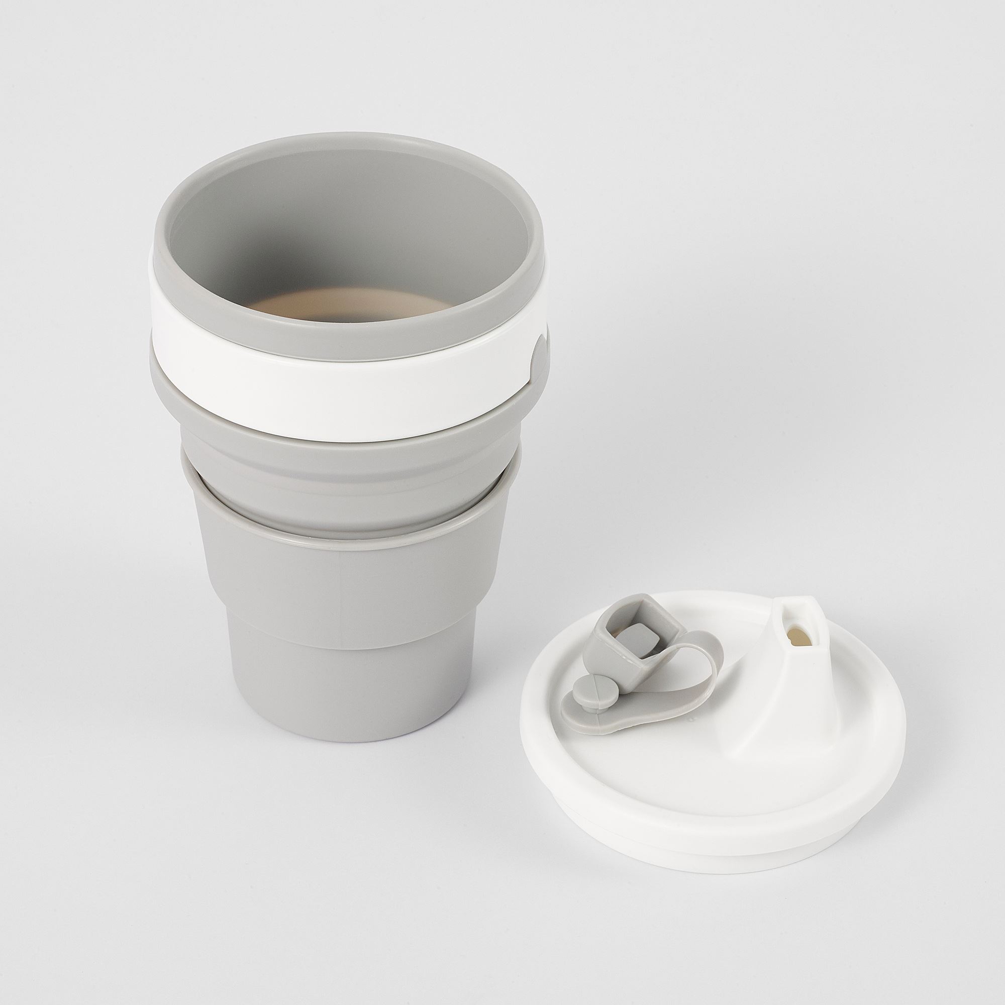 FRUKOSTMAL IKEA Дорожная кружка, серо-белая, 350 мл, складная