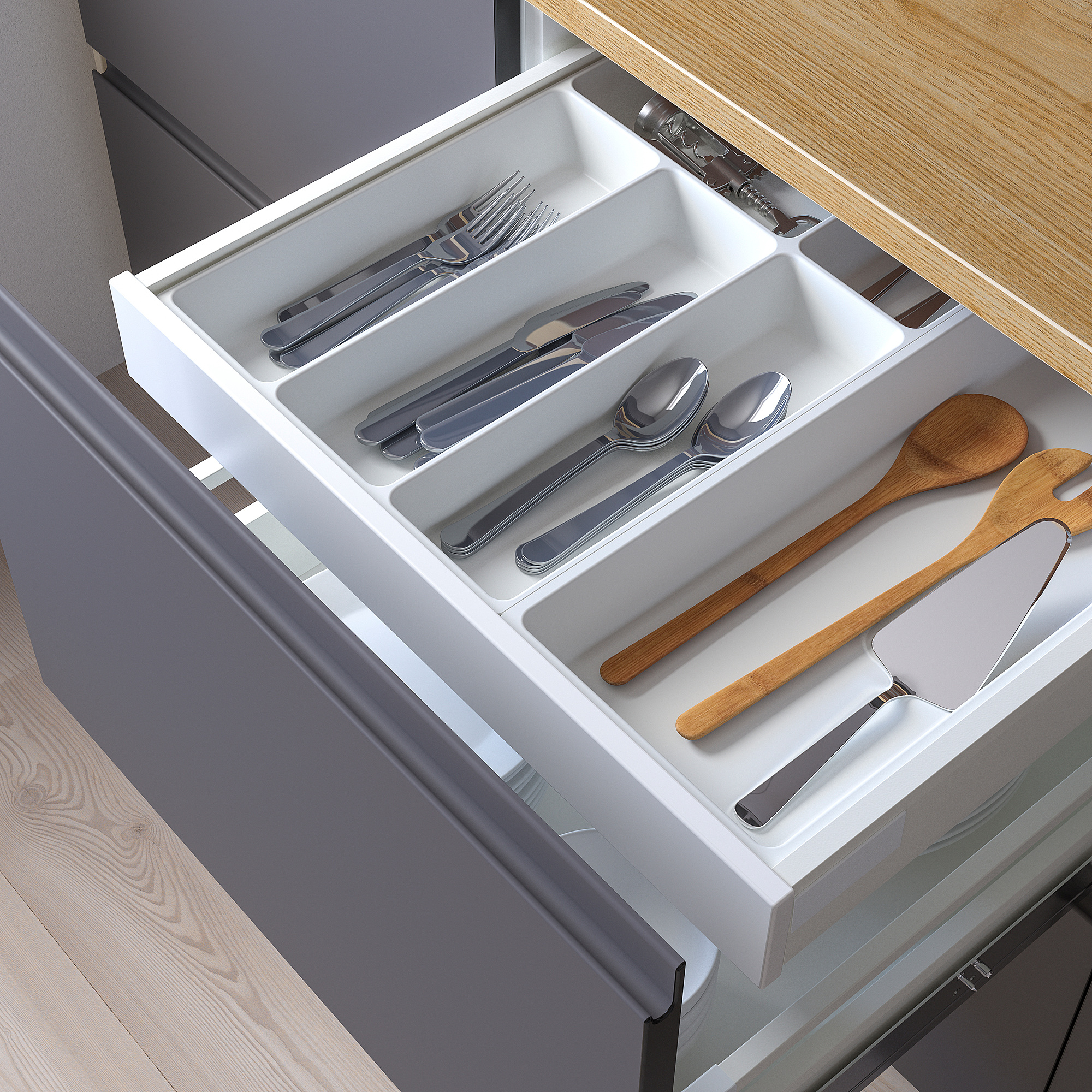 UPPDATERA IKEA Лоток для столовых приборов, 52x50 см, белый