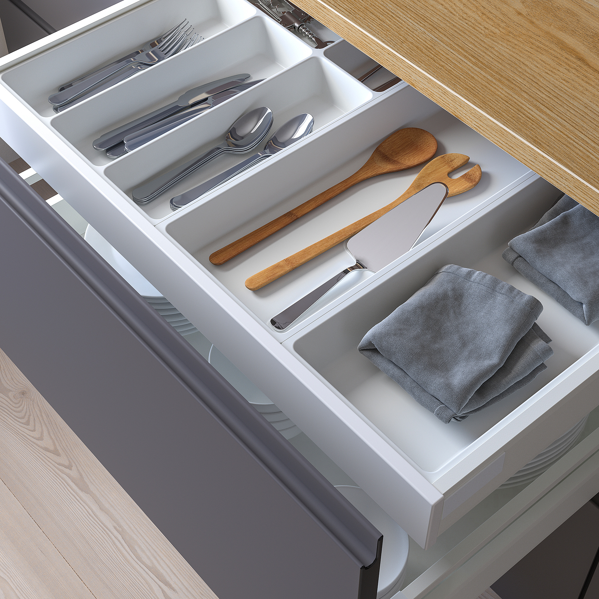 UPPDATERA IKEA Лоток для столовых приборов, 72x50 см, белый