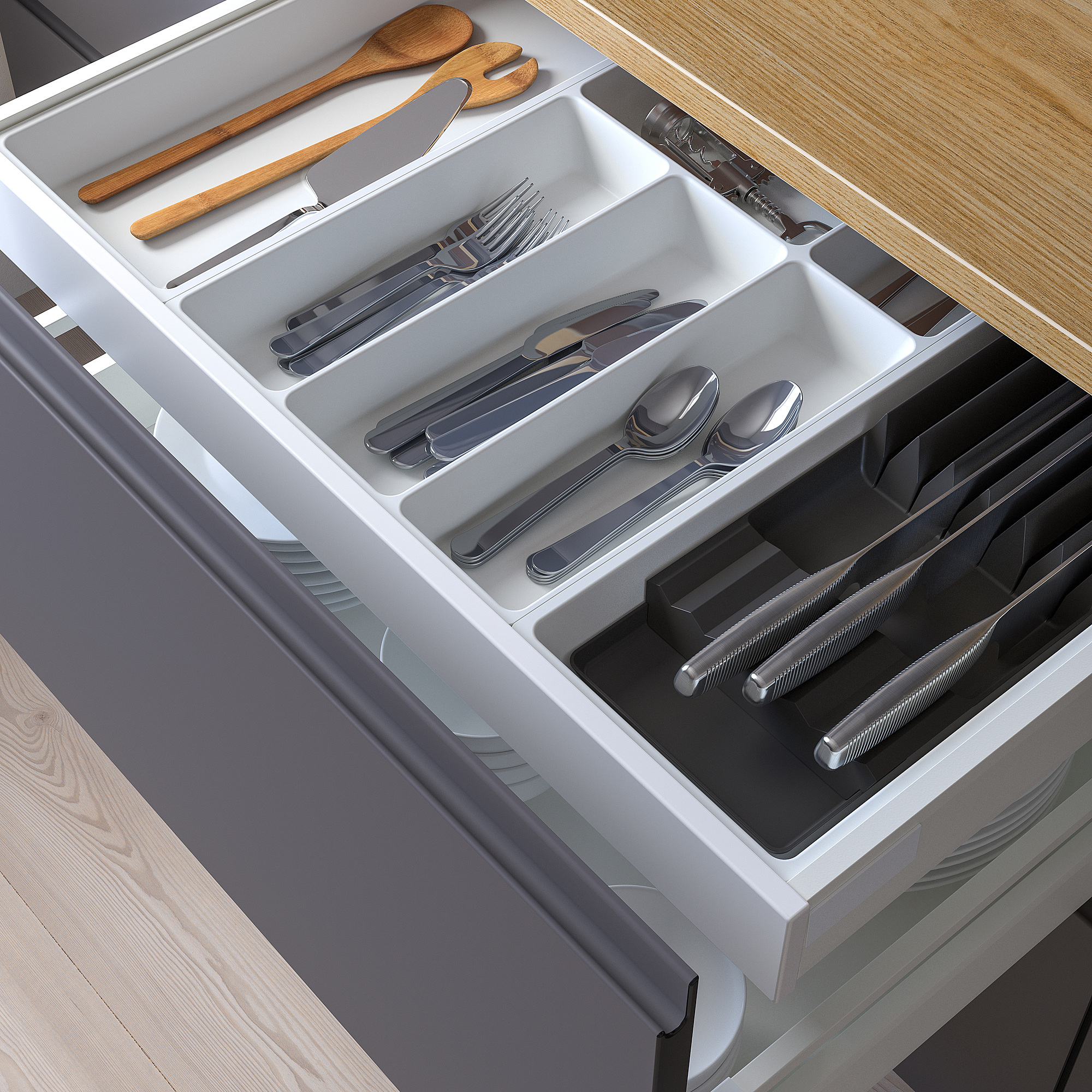 UPPDATERA IKEA Лоток для столовых приборов, 72x50 см, белый/лоток для ножей
