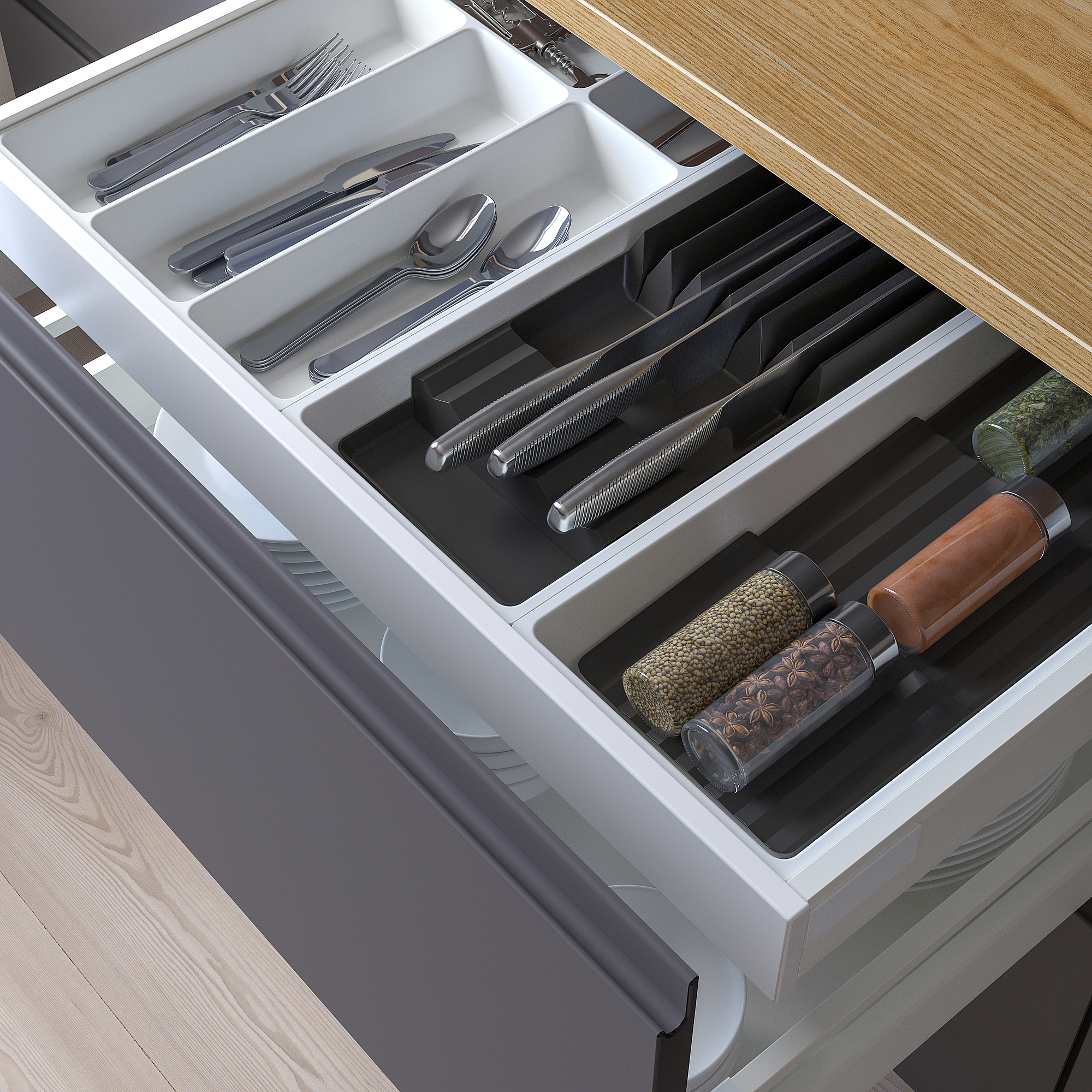 UPPDATERA IKEA Лоток для столовых приборов, 72x50 см, белый/лоток для ножей/полка для специй