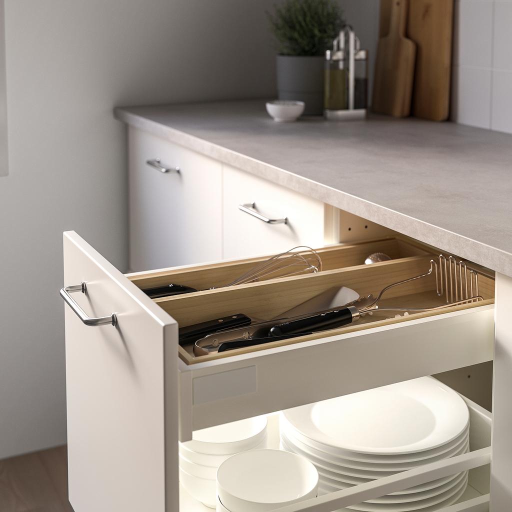 UPPDATERA IKEA Лоток для столовых приборов, 10x50 см,, светлый бамбук
