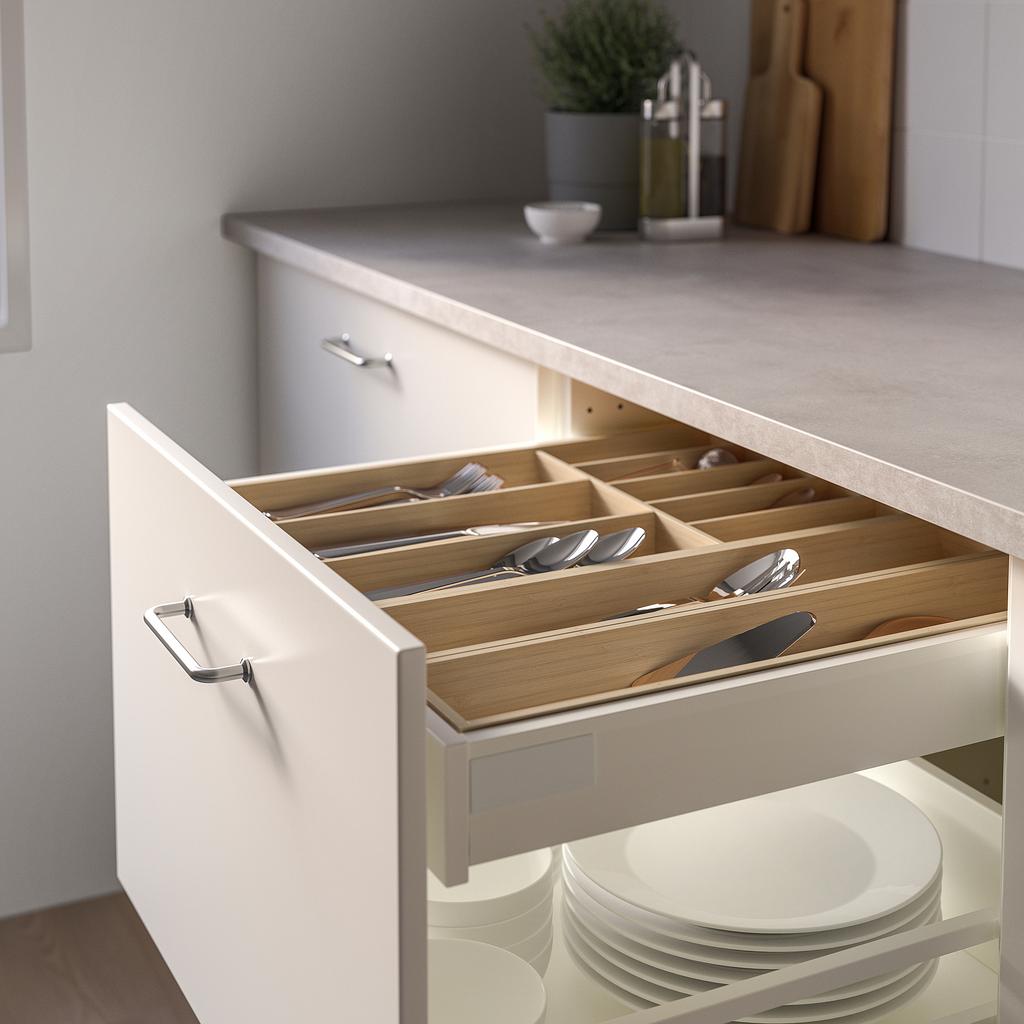 UPPDATERA IKEA Лоток для столовых приборов, 10x50 см,, светлый бамбук