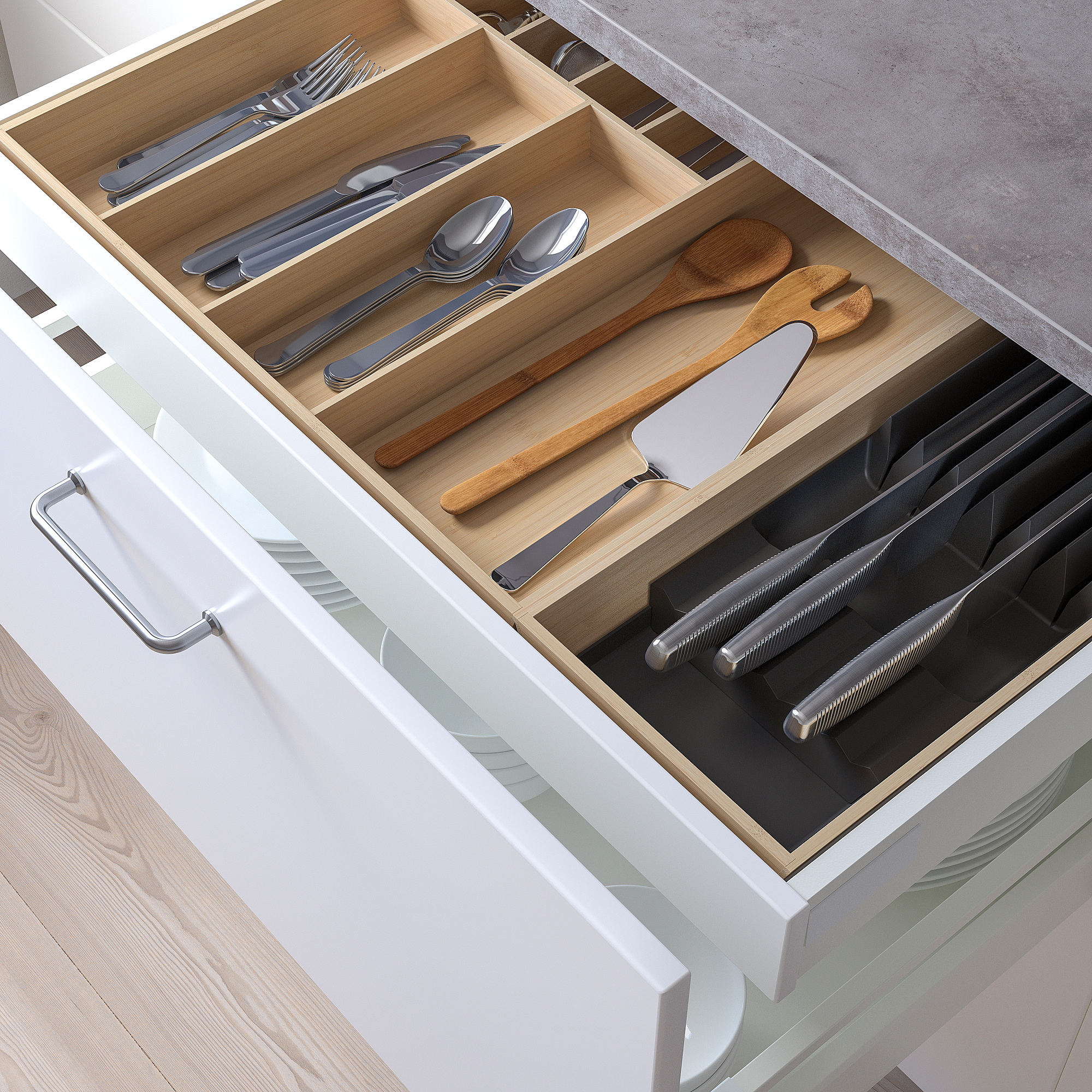 UPPDATERA IKEA Лоток для столовых приборов, 72x50 см, бамбук/лоток для ножей
