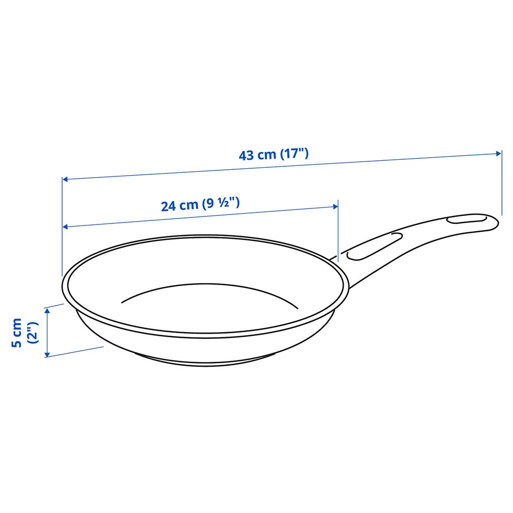 HEMLAGAD IKEA Сковорода, 24 см, алюминий/teflon® select