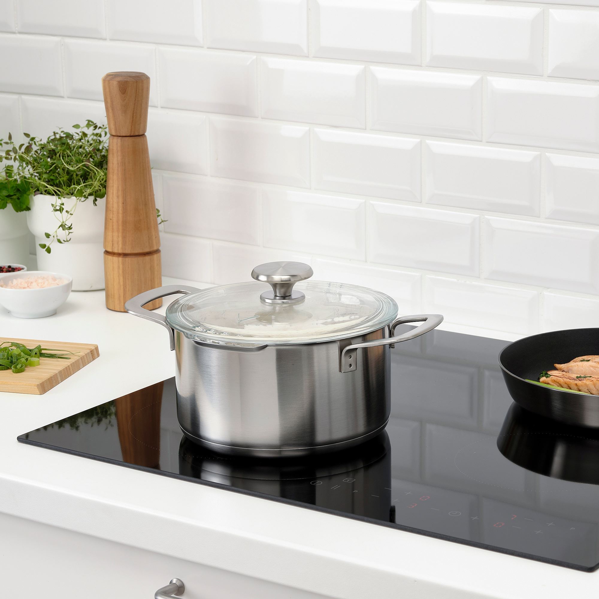 HEMKOMST IKEA Кастрюля с крышкой, 3 л, нержавеющая сталь