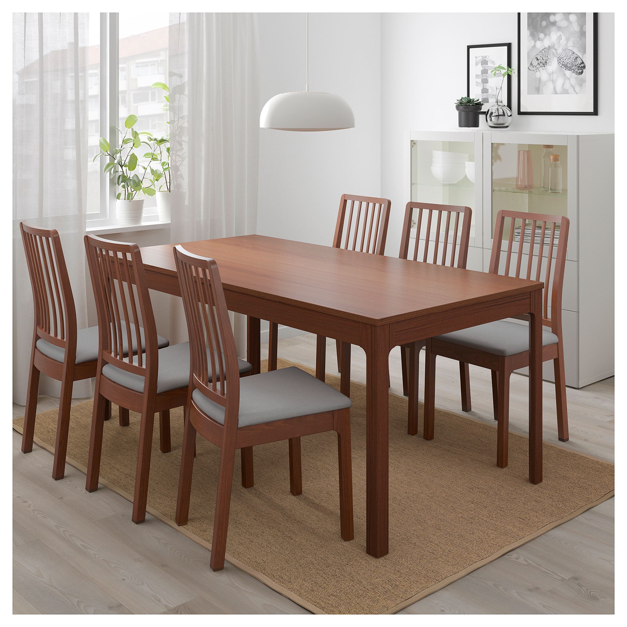 EKEDALEN IKEA Раздвижной стол, коричневый, 180/240x90 см