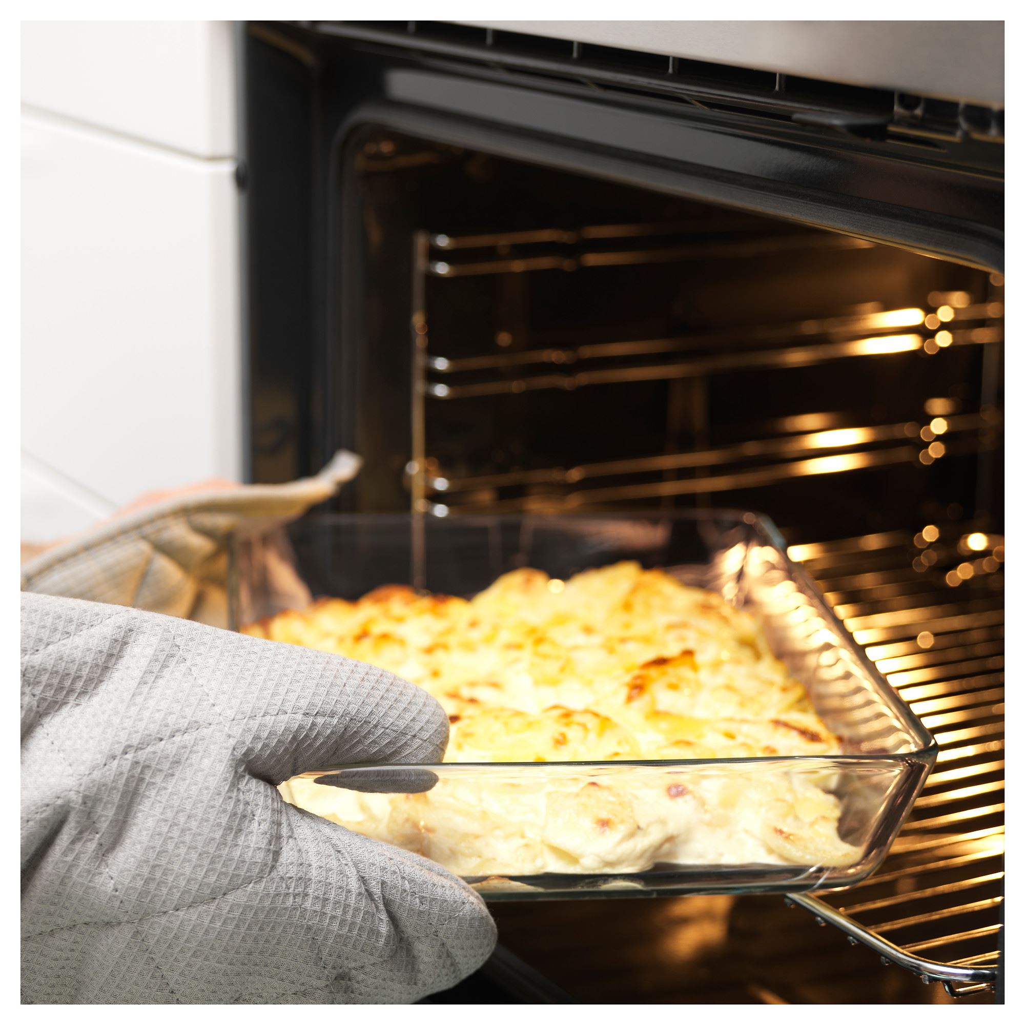 MIXTUR IKEA Форма/блюдо для духовки, прозрачное стекло, 35x25 см