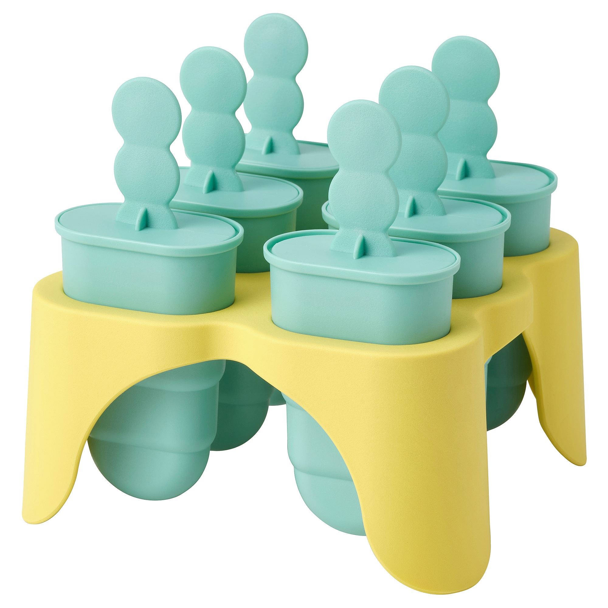 UPPFYLLD IKEA Форма для мороженого, бирюзовый/желтый, 6 шт