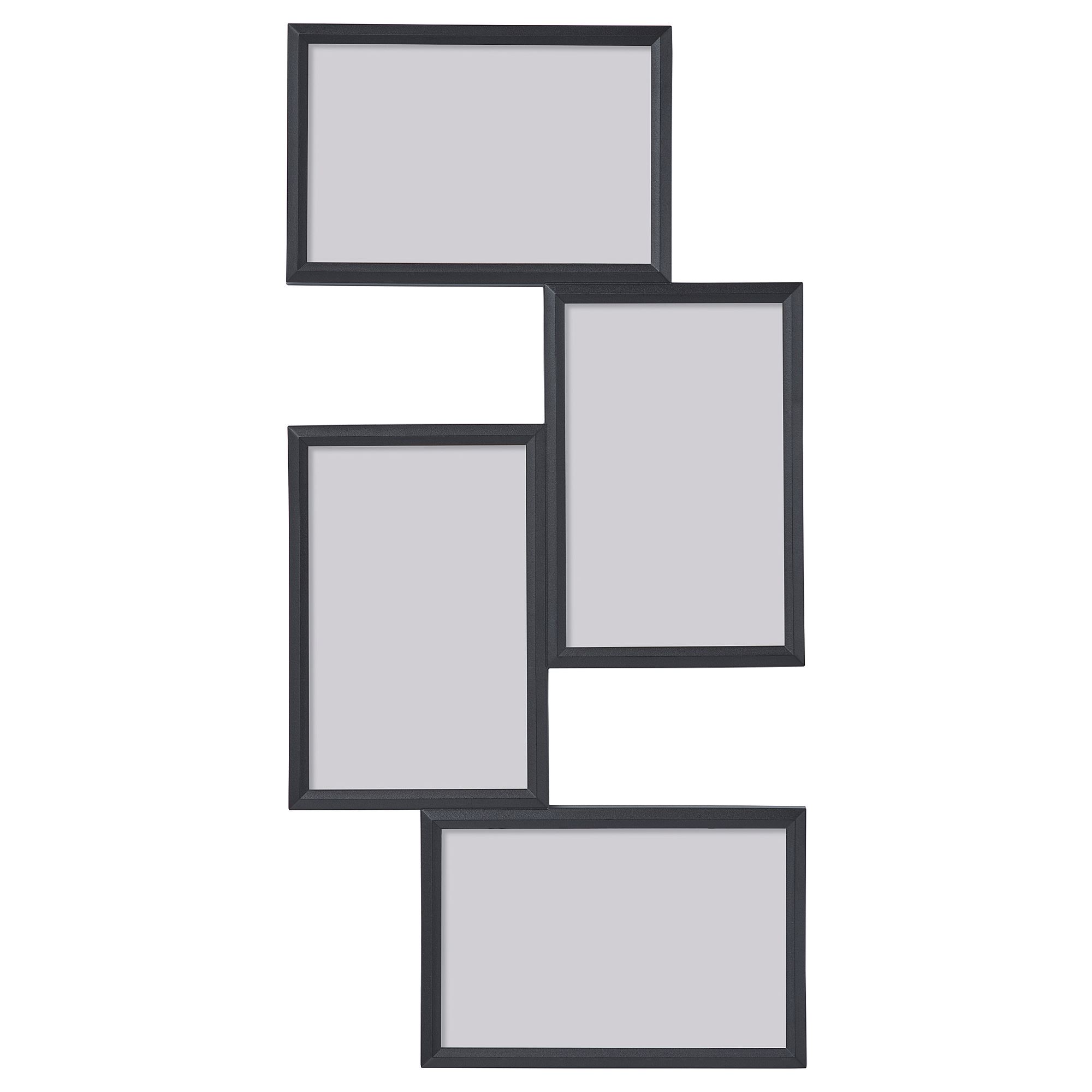 YLLEVAD IKEA Рамка для коллажа на 4 фото,  черный, 21x41 см