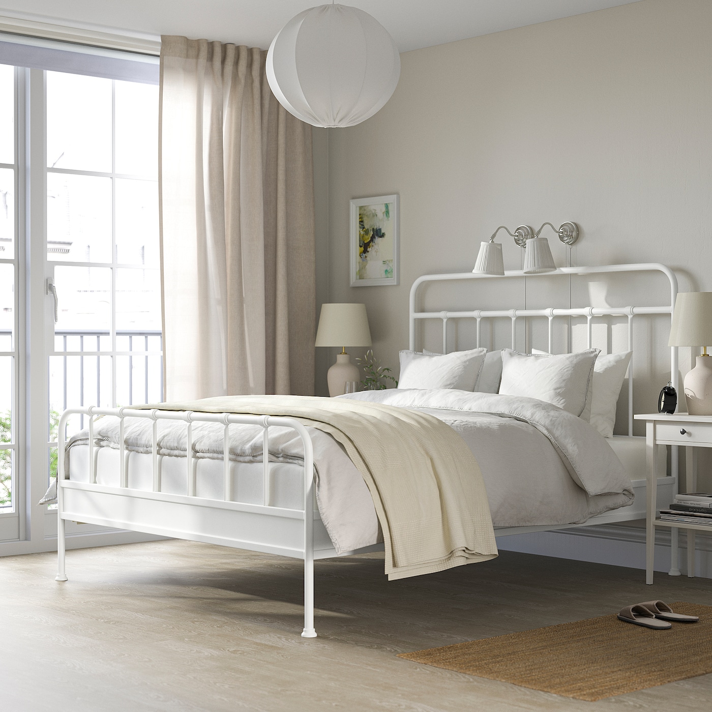 STJARNO IKEA Каркас кровати, белый, 160x200 см
