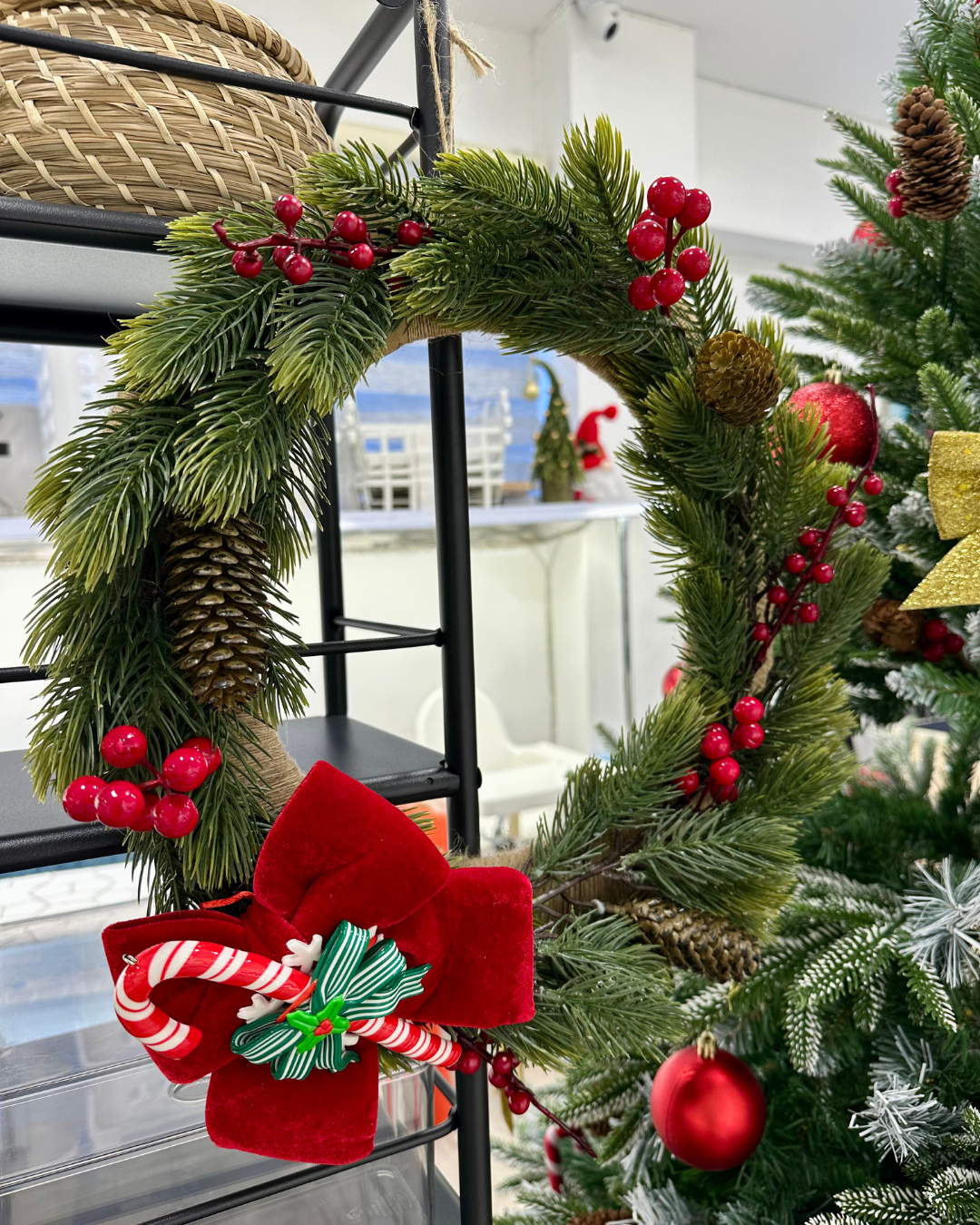 VINTER SCANDI венок, ручная работа зеленый, 40 см.