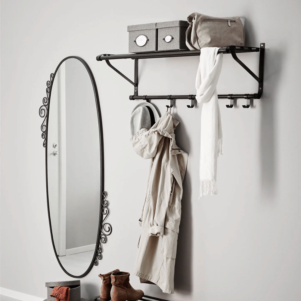 PORTIS IKEA полка для головных уборов, черный, 90 см