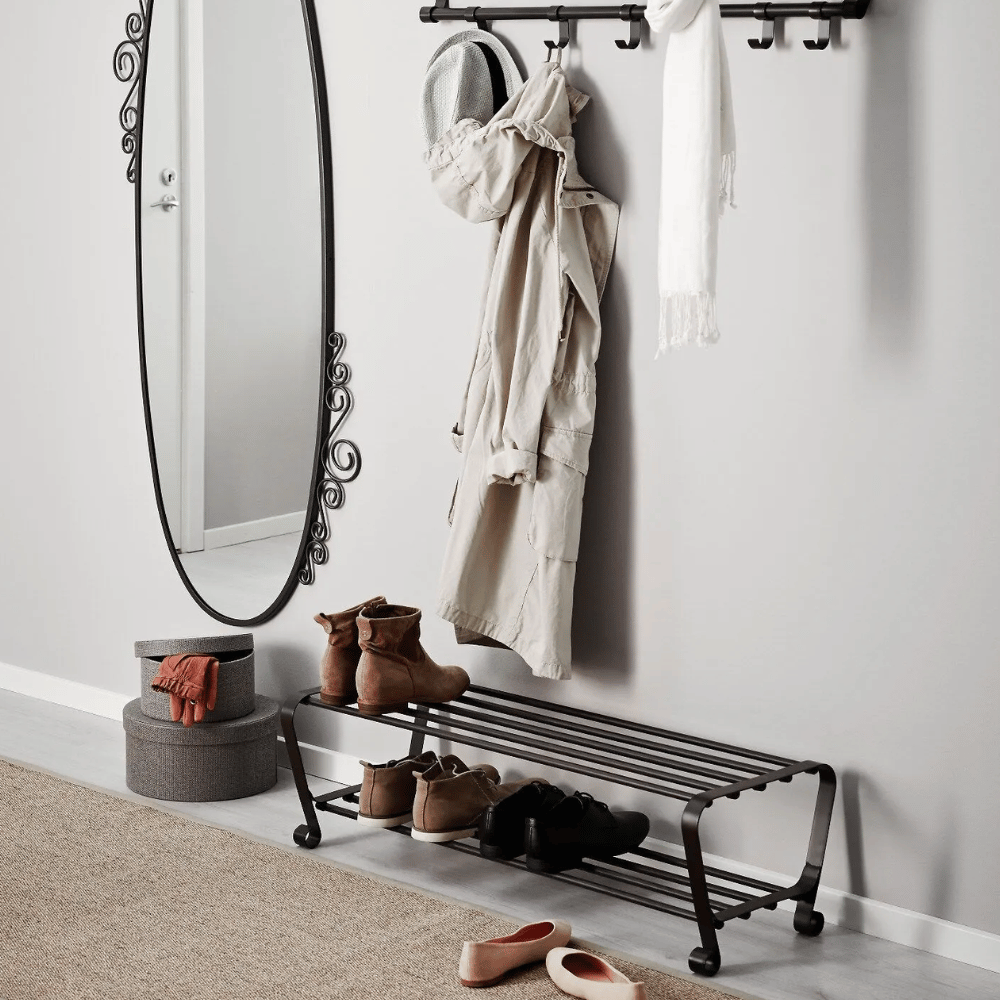 PORTIS IKEA полка для обуви, черный, 90x34x28 см