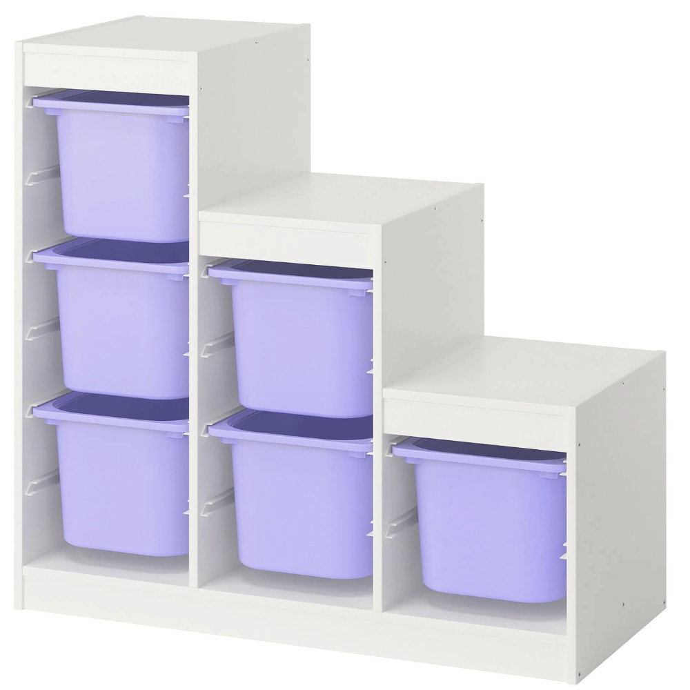 TROFAST IKEA Комбинация д/хранения+контейнеры, сиреневый, 99x44x94 см