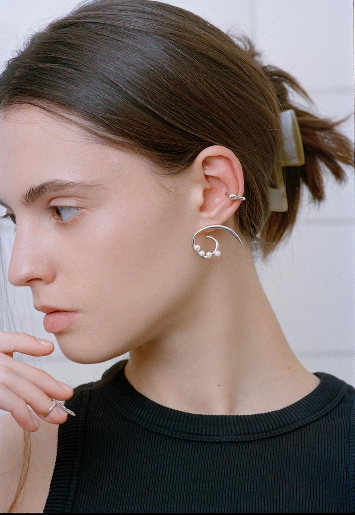 Серьги Завиток (жемчуг)