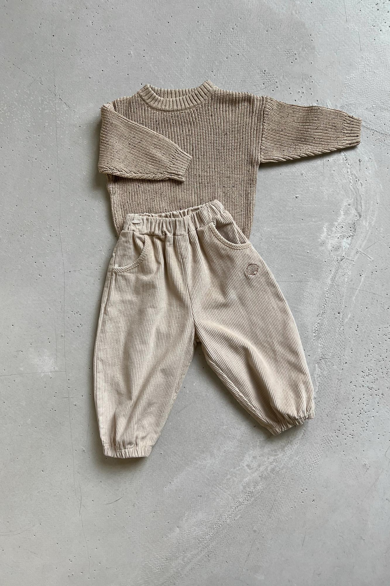 Вельветовые штаны бежевые